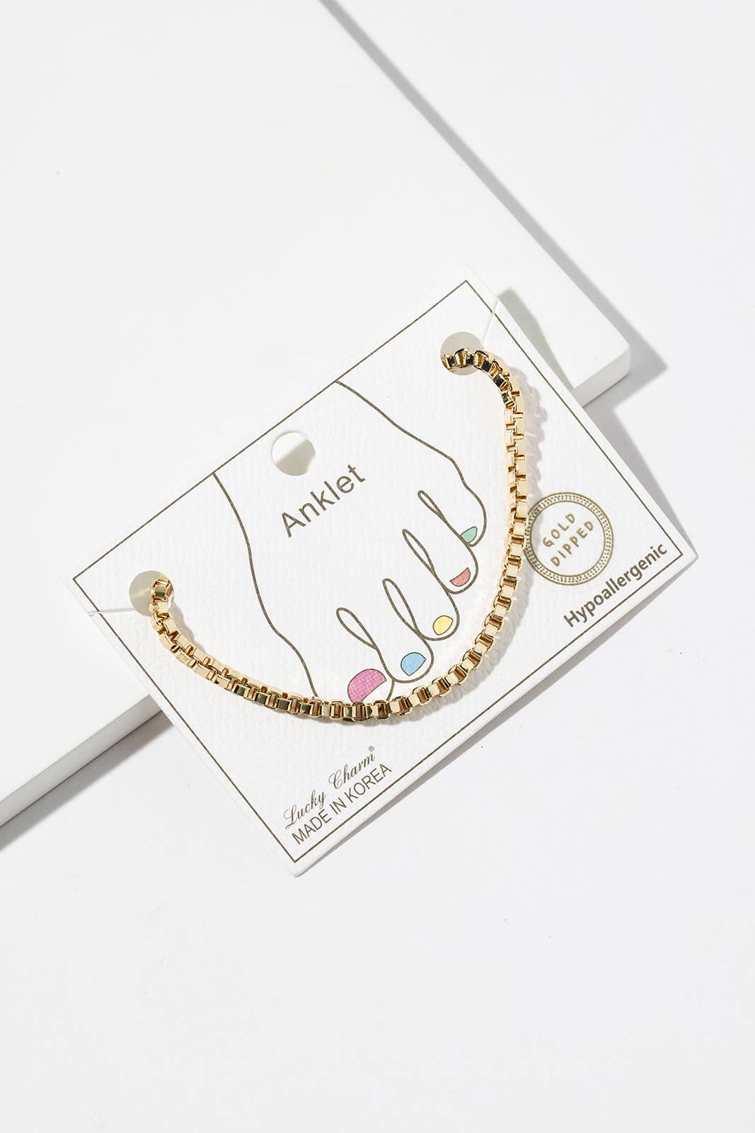 Gold & Silver Dipped Box Chain Anklet - Hypoallergenic Minim