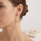 Textured Geometric Link Hoop Earrings
