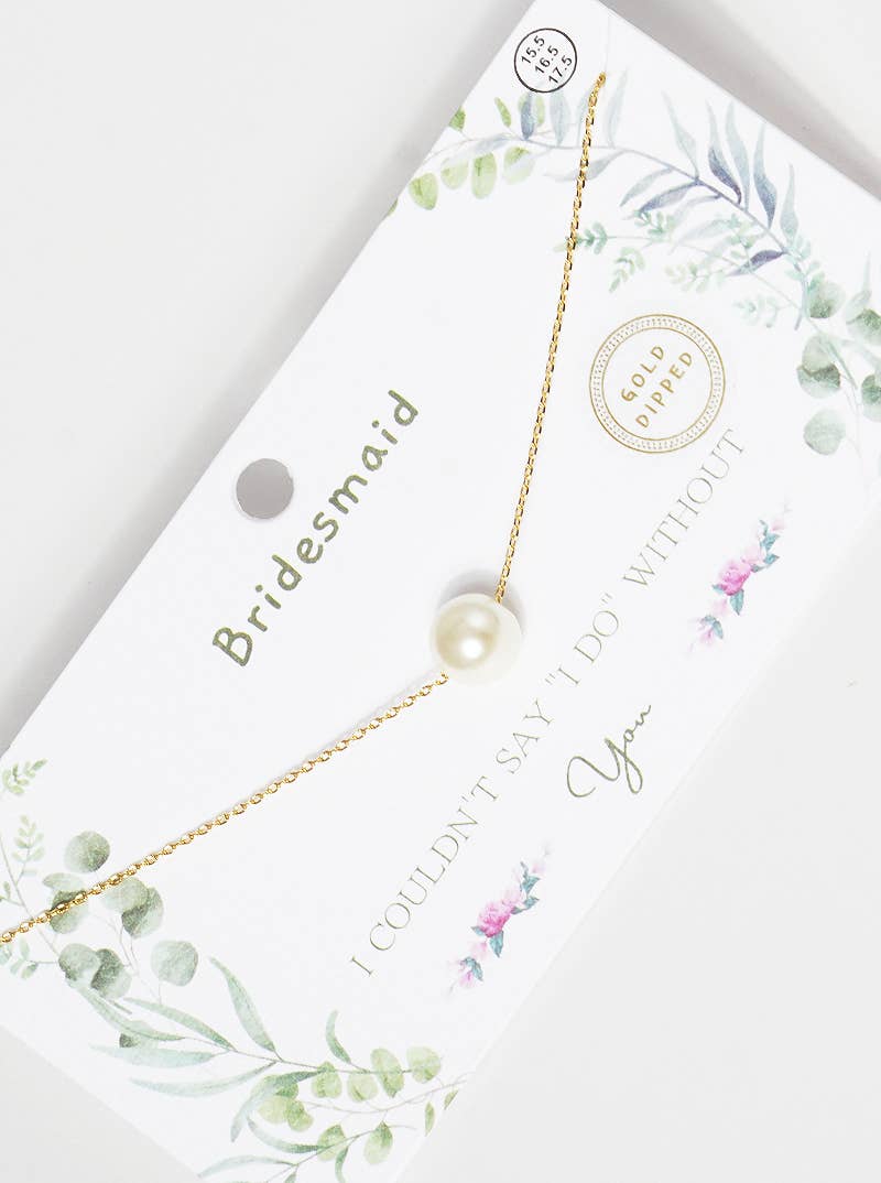 Elegant Bridesmaid Pearl Pendant Necklace