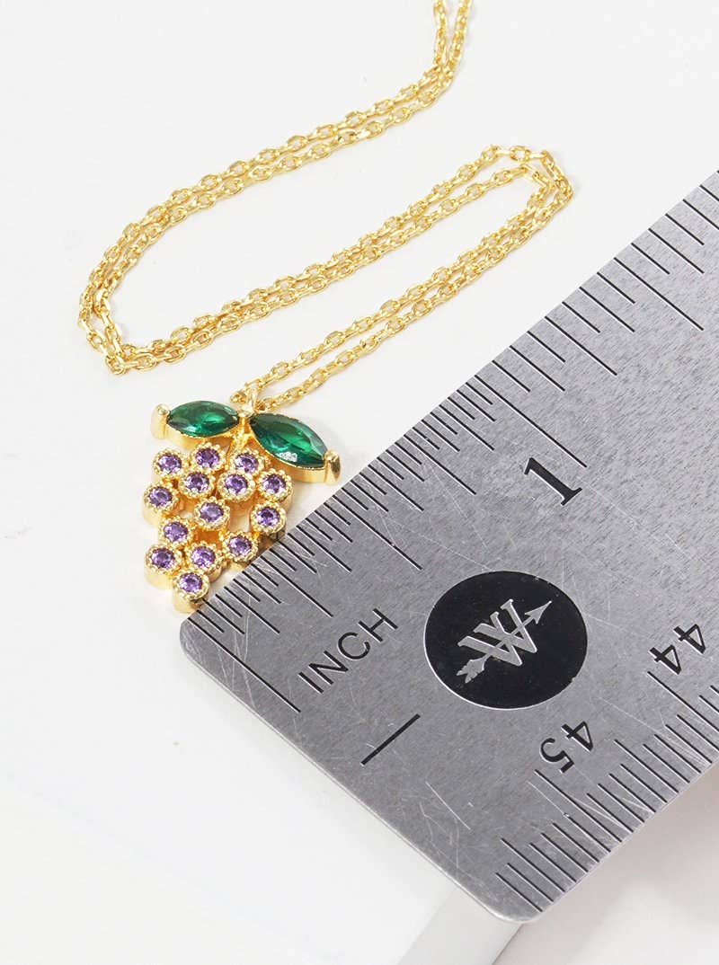 Gold Plated Purple Grape Necklace