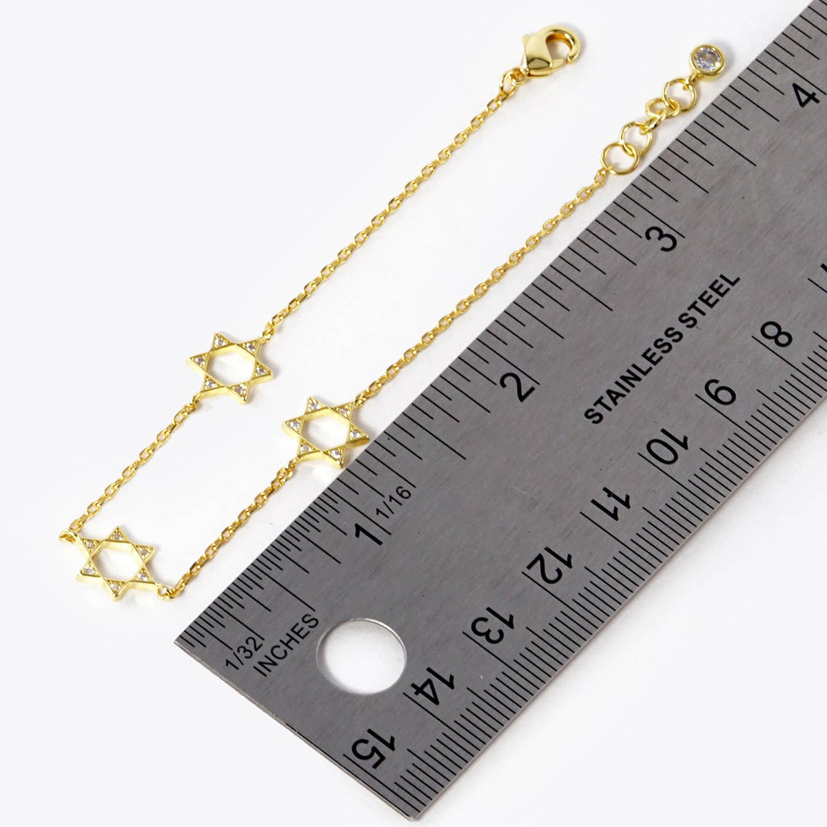 Celestial Star Station Bracelet with Cubic Zirconia Accents