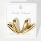 Polished Brass 18K-Gold-Dipped 1-inch Heart Post Earrings