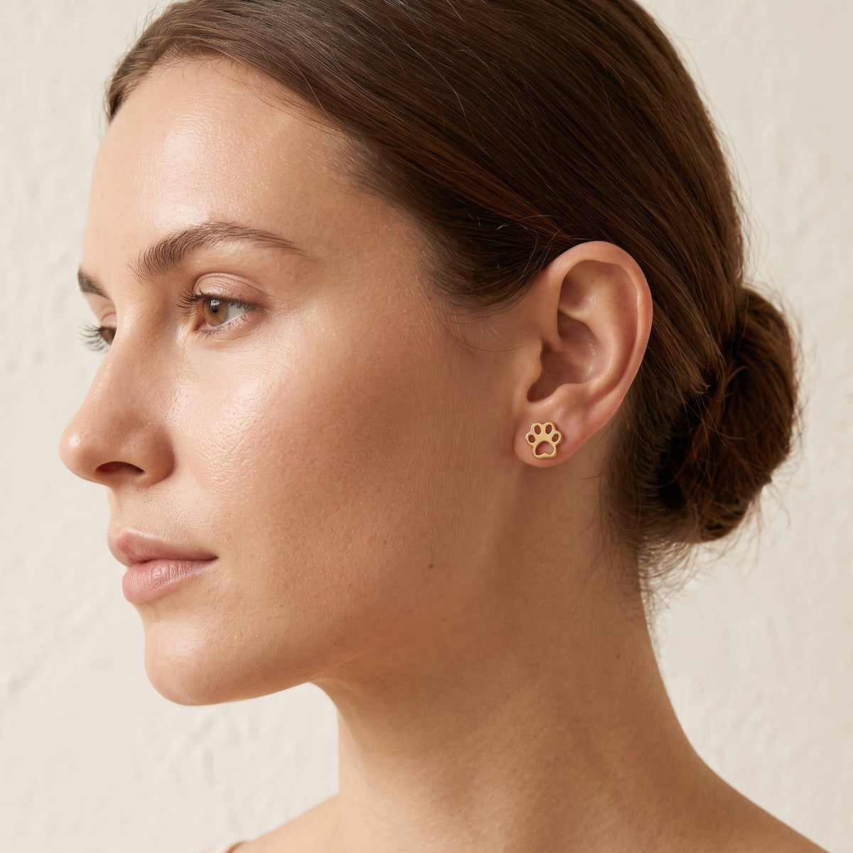 Dainty Paw Print Stud Earrings