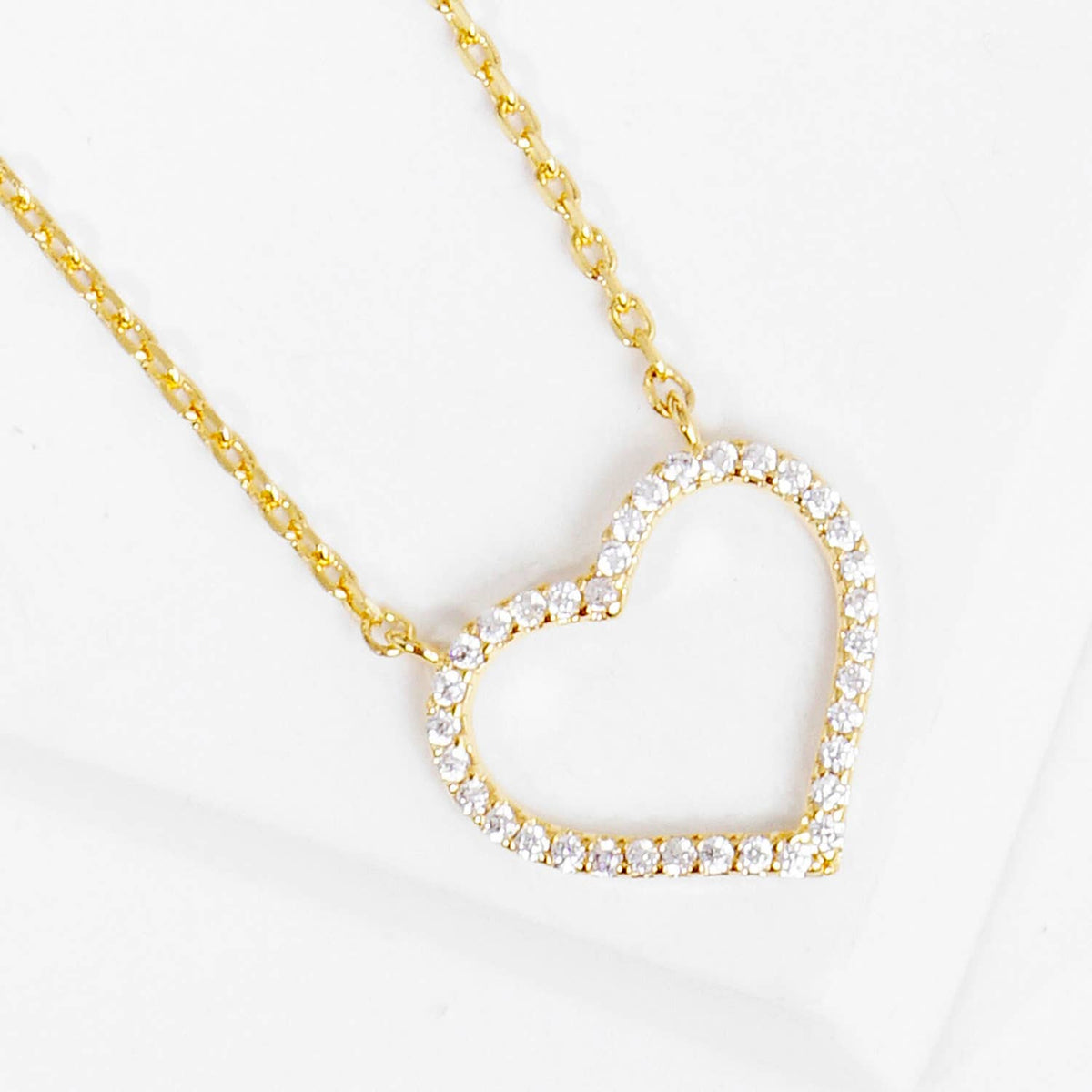 Pave Heart Pendant Necklace