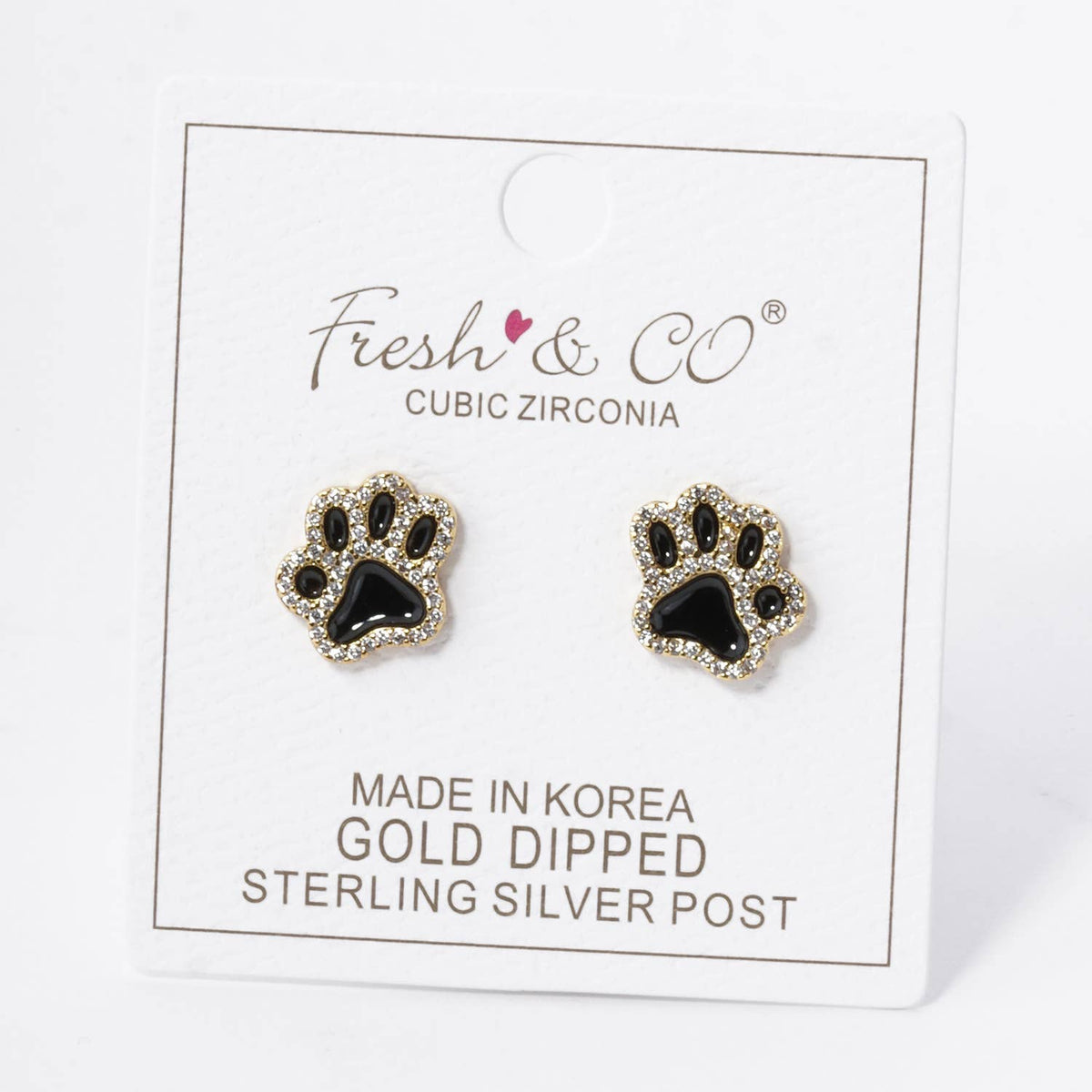 Game Day 13mm Enamel Paw Stud Earrings.