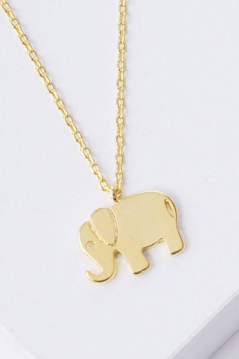 Gold Baby Elephant Necklace