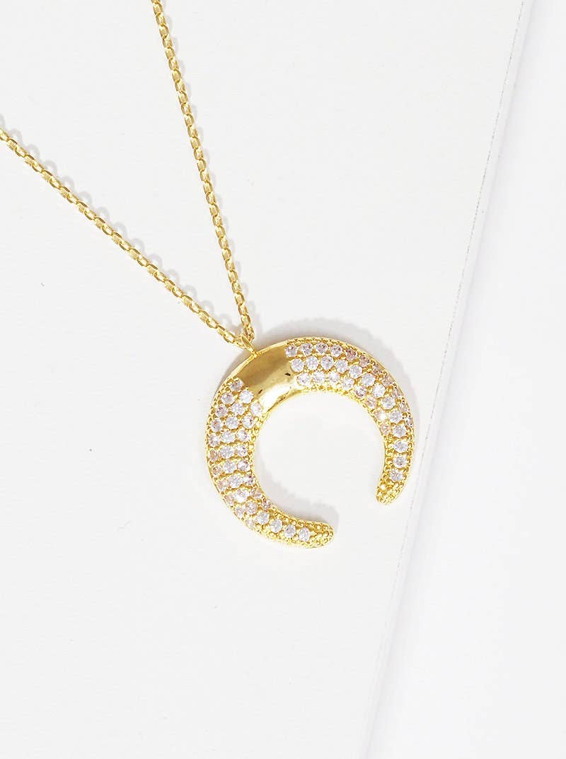 Gold Dipped Crescent Moon Necklace