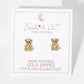 Minimalist Pave-Set Teddy-Bear with Bow Stud Earrings