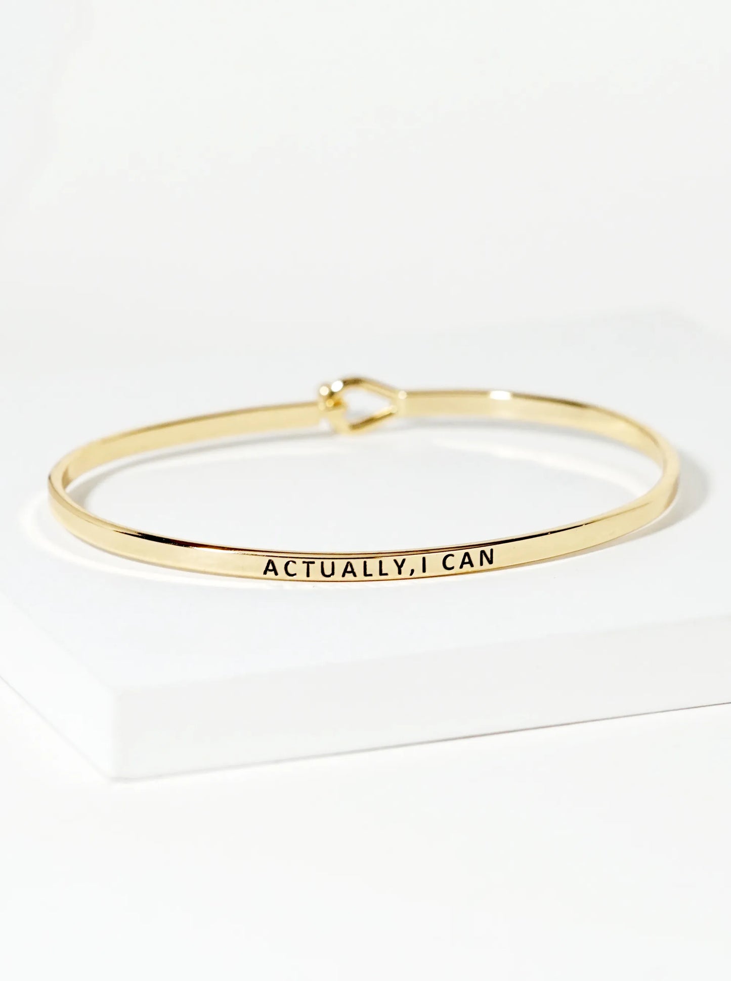 Actually I Can Engraved Inspirational Bangle Bracelet
