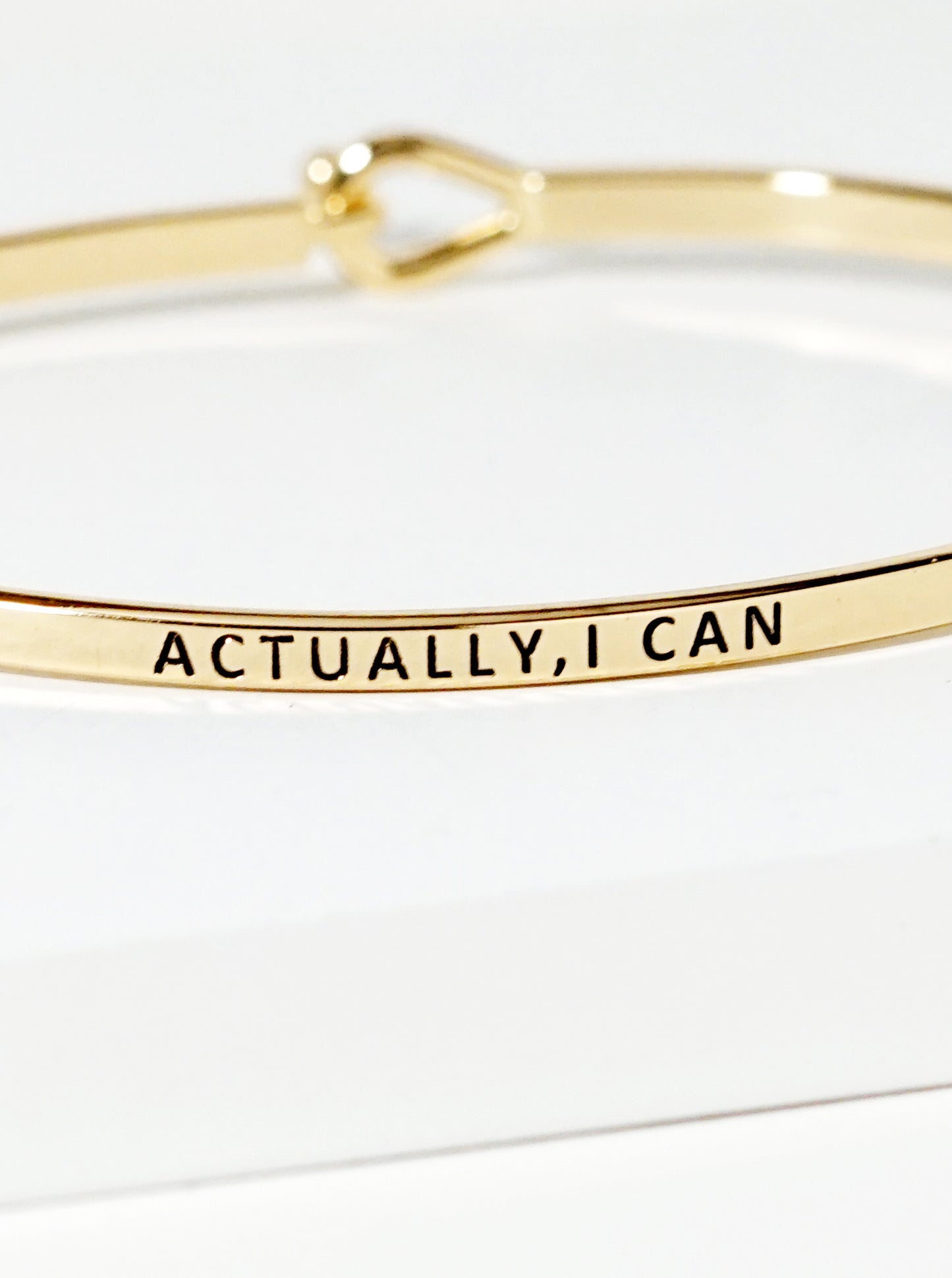 Actually I Can Engraved Inspirational Bangle Bracelet