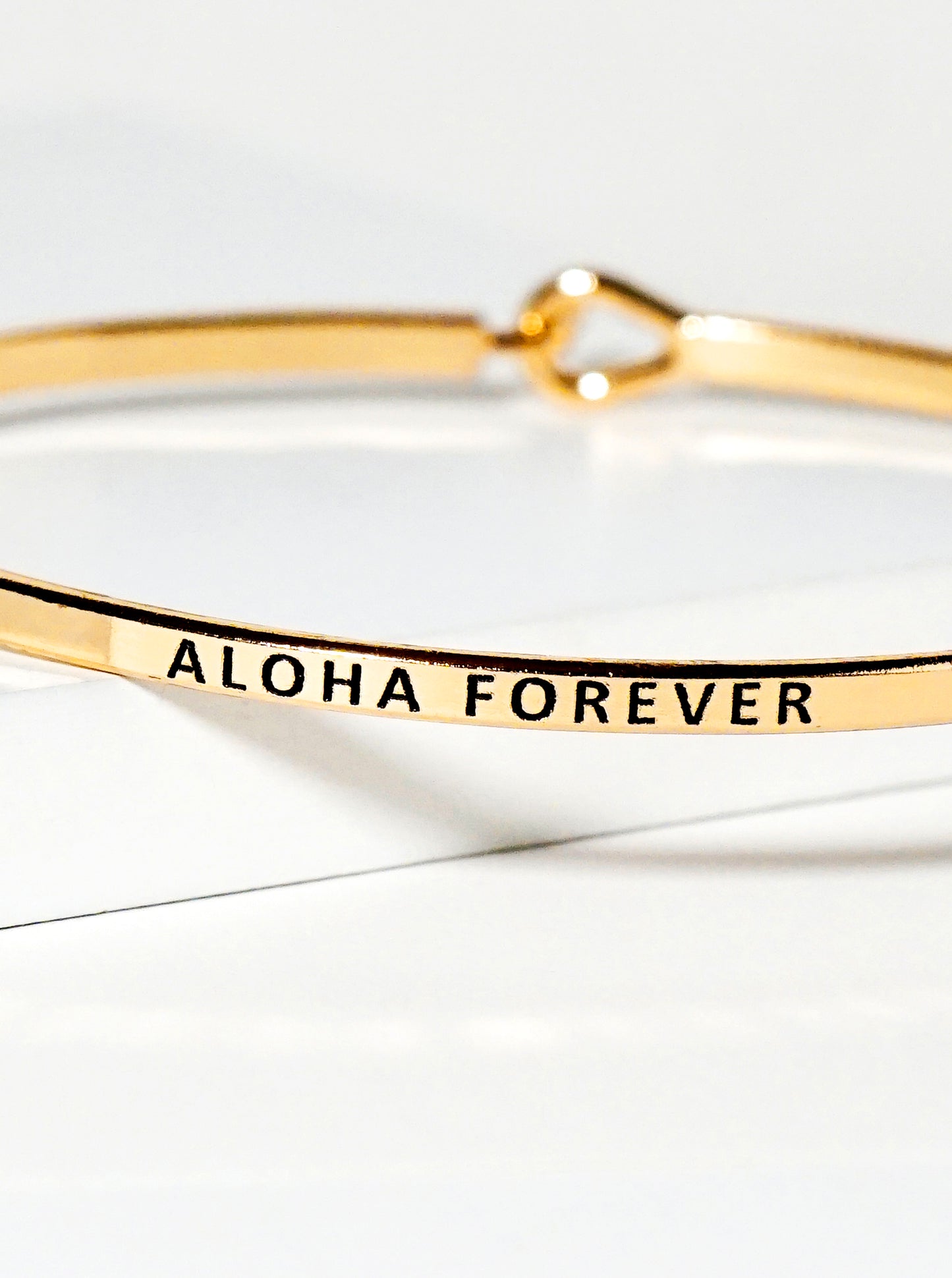 Aloha Forever Engraved Inspirational Bangle Bracelet