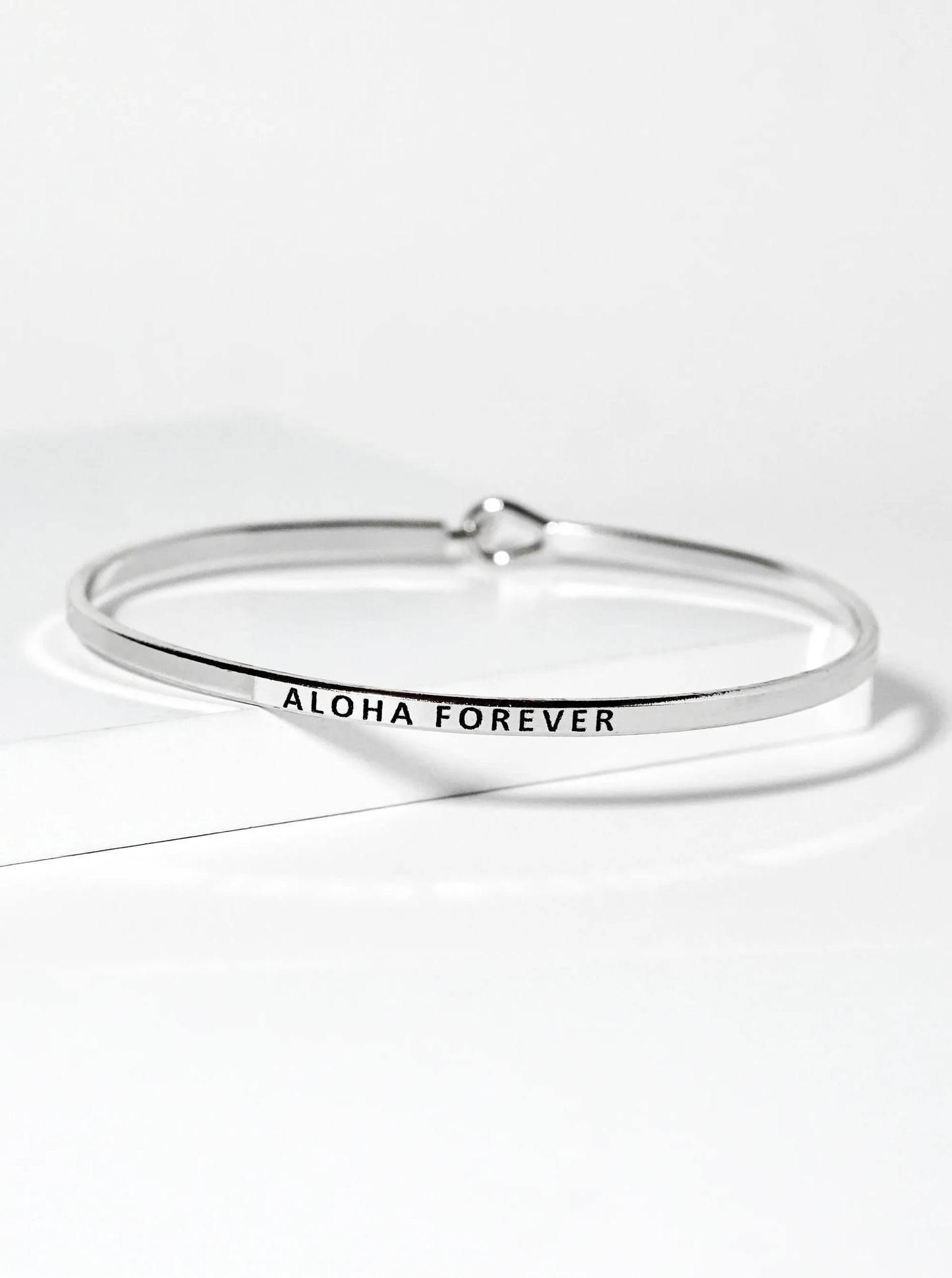 Aloha Forever Engraved Inspirational Bangle Bracelet