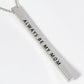 Always Be My Mom Engraved Vertical Bar Pendant Inspirational Necklace