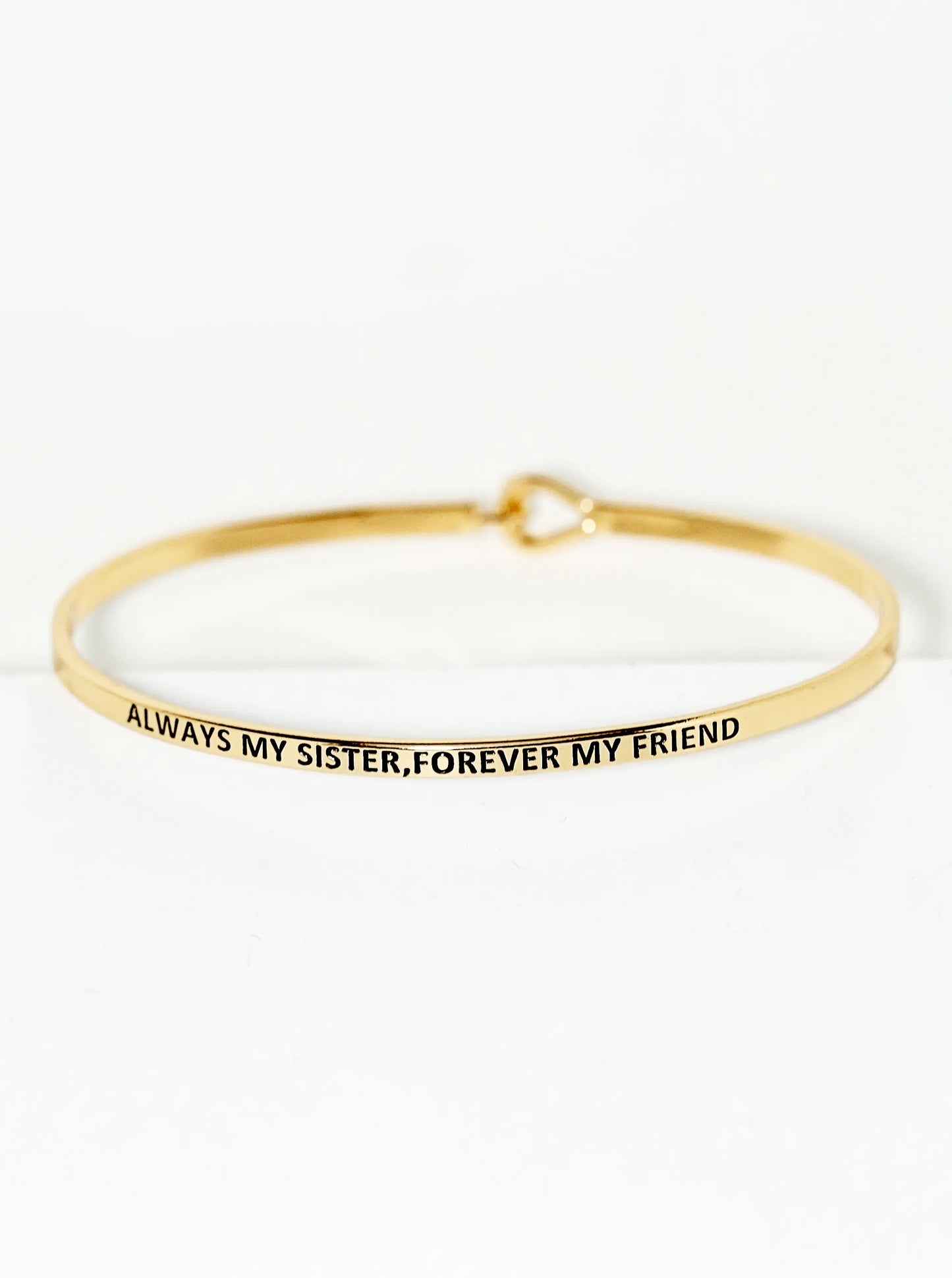 Always My Sister Forever My Friend Engraved Inspirational Bangle Bracelet