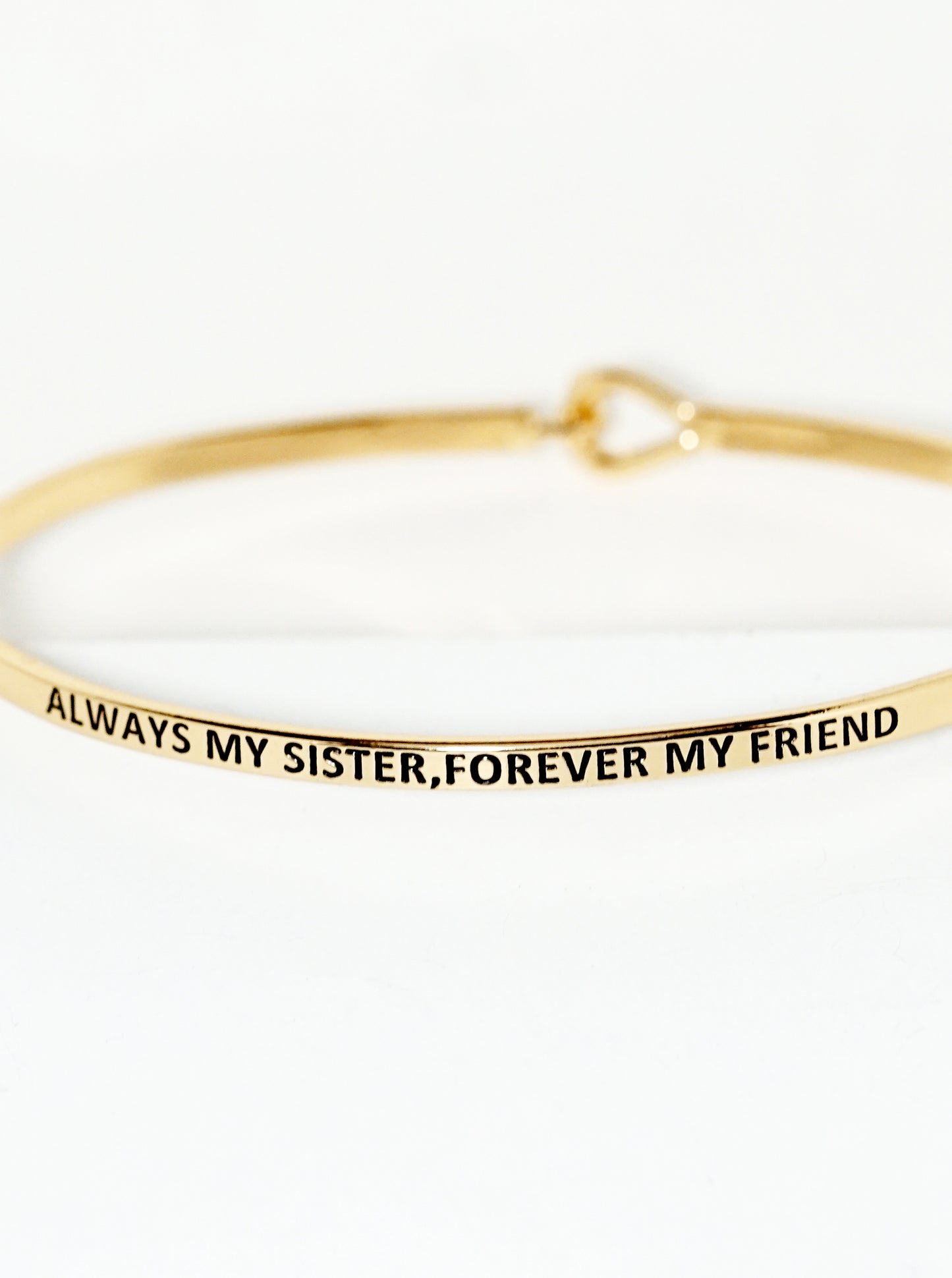 Always My Sister Forever My Friend Engraved Inspirational Bangle Bracelet