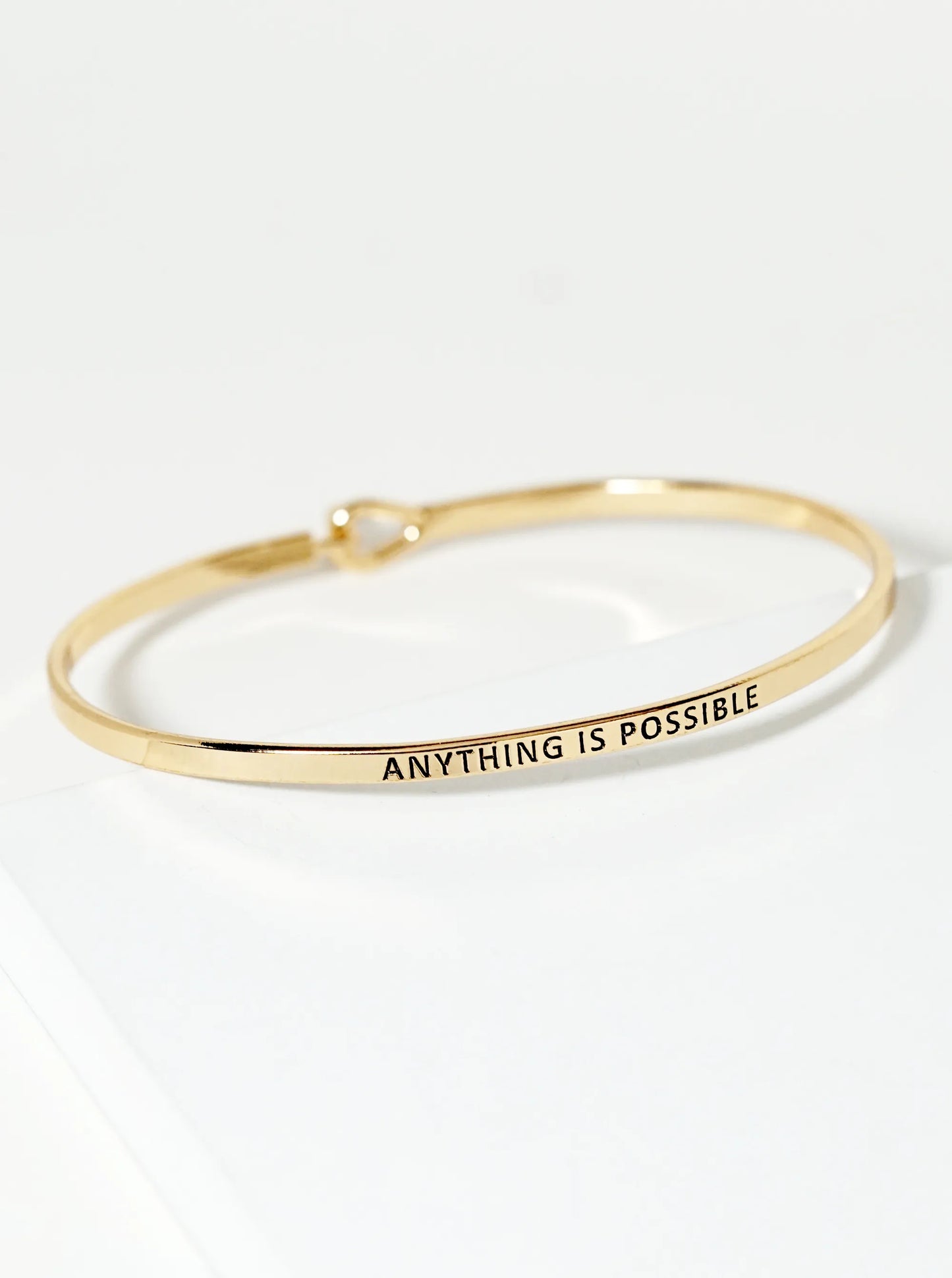 Anything Is Possible Engraved Inspirational Bangle Bracelet