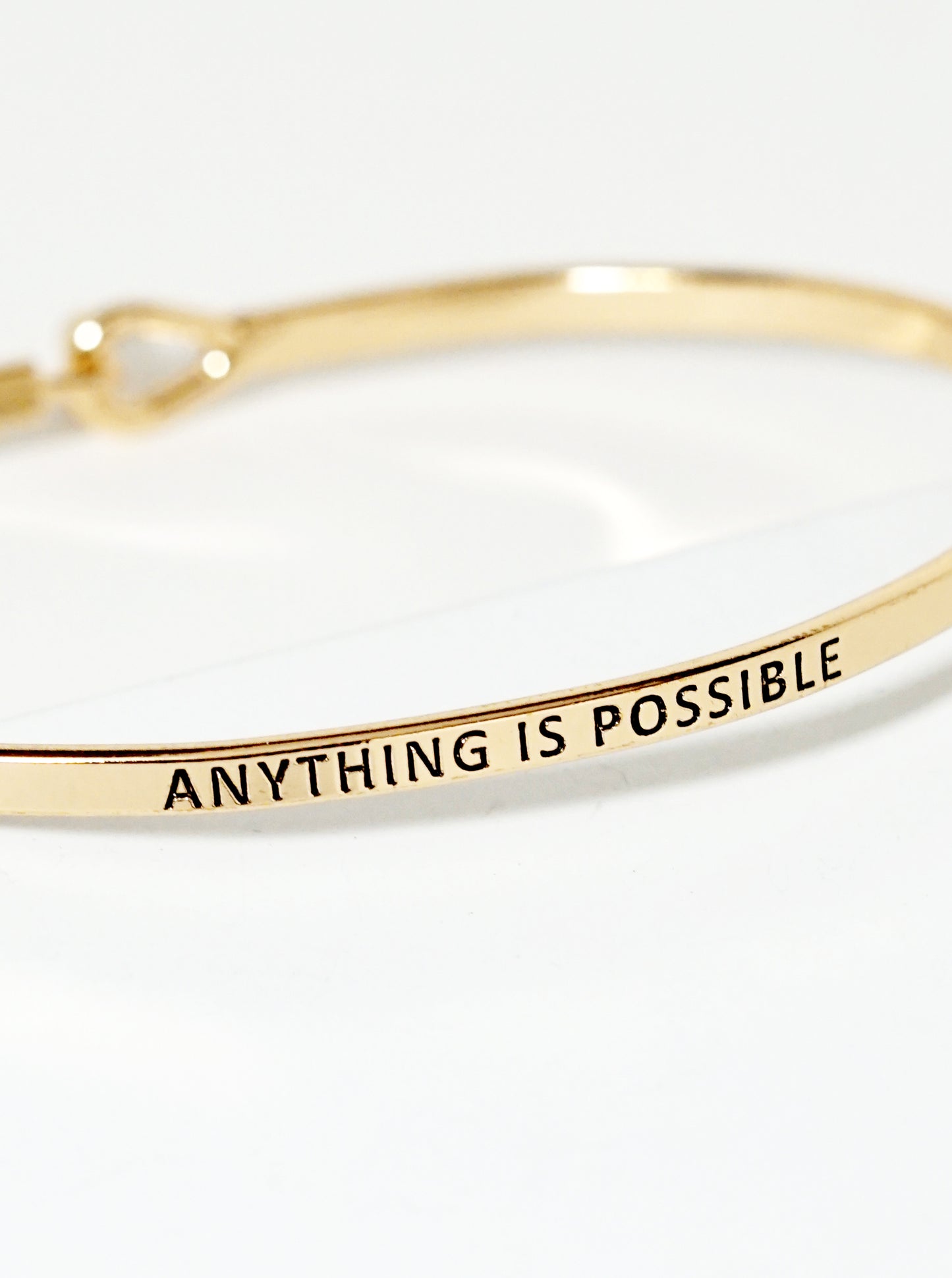 Anything Is Possible Engraved Inspirational Bangle Bracelet