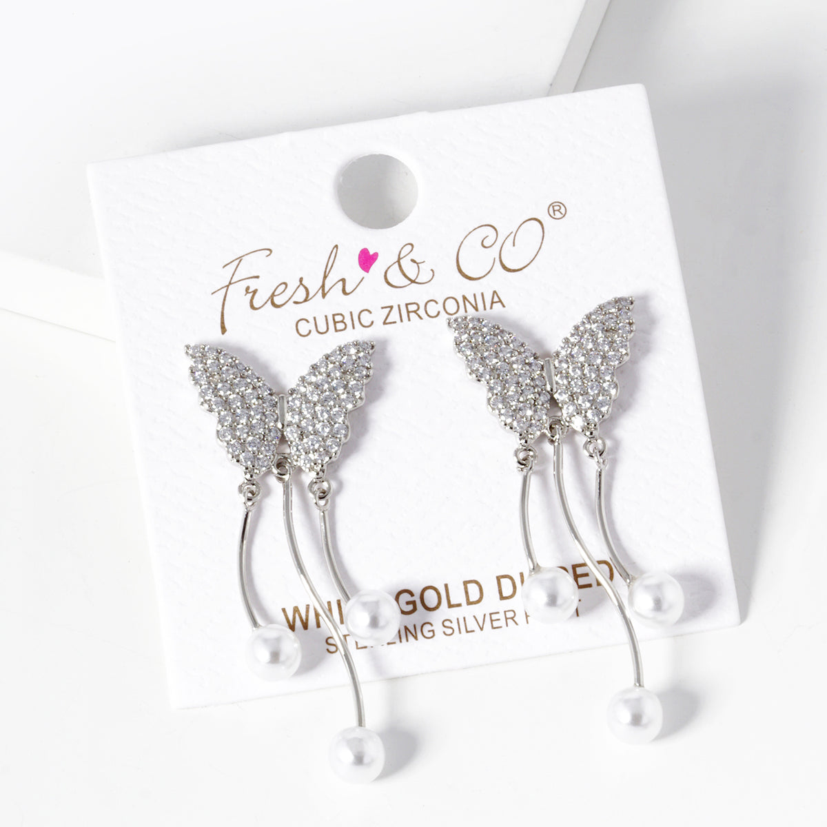 Butterfly Tassel Drop Earrings | BE328 — BE328-RWH.JPG