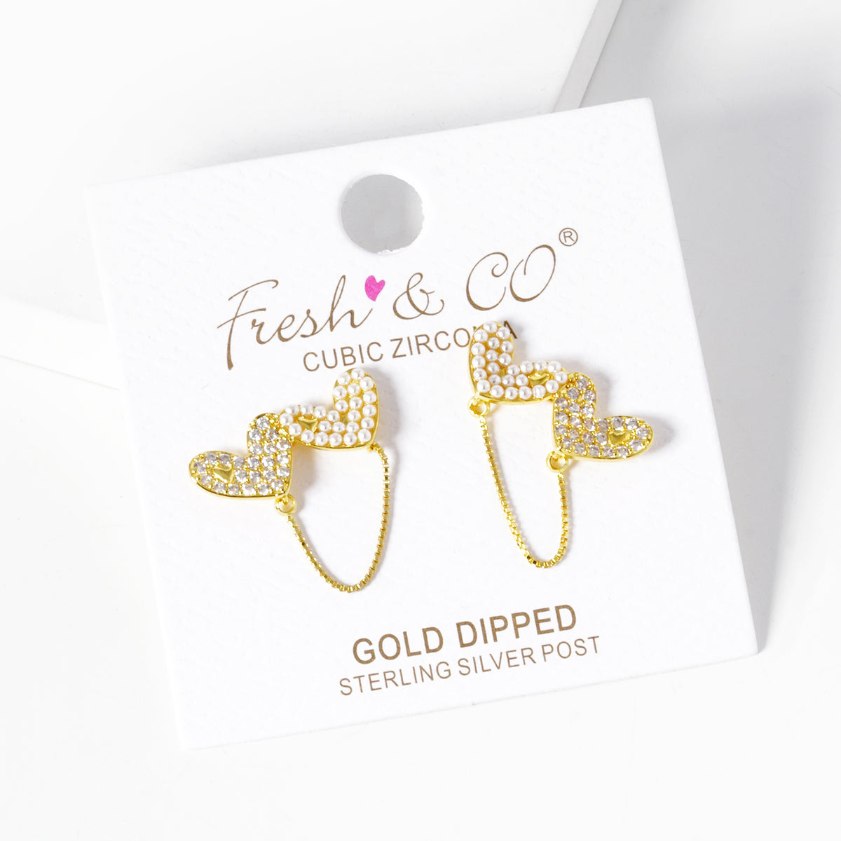 Double Heart Open Loop Earrings | BE329 — BE329-GCM.JPG