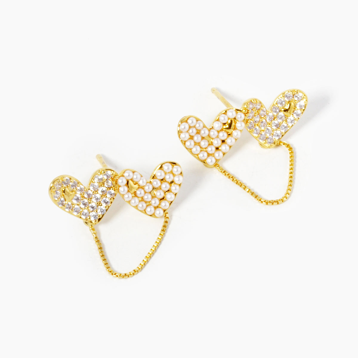 Double Heart Open Loop Earrings | BE329 — BE329GCM.jpg