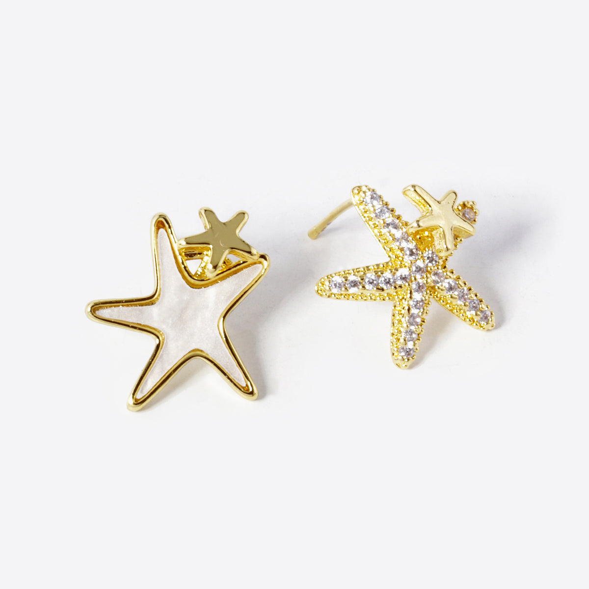 Star Outline Stud Earrings | BE330 — BE330GCM.jpg