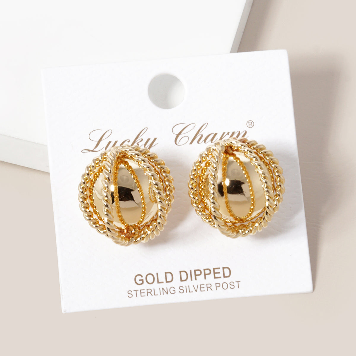 Interwoven Round Stud Earrings | BE333 — BE333G.jpg