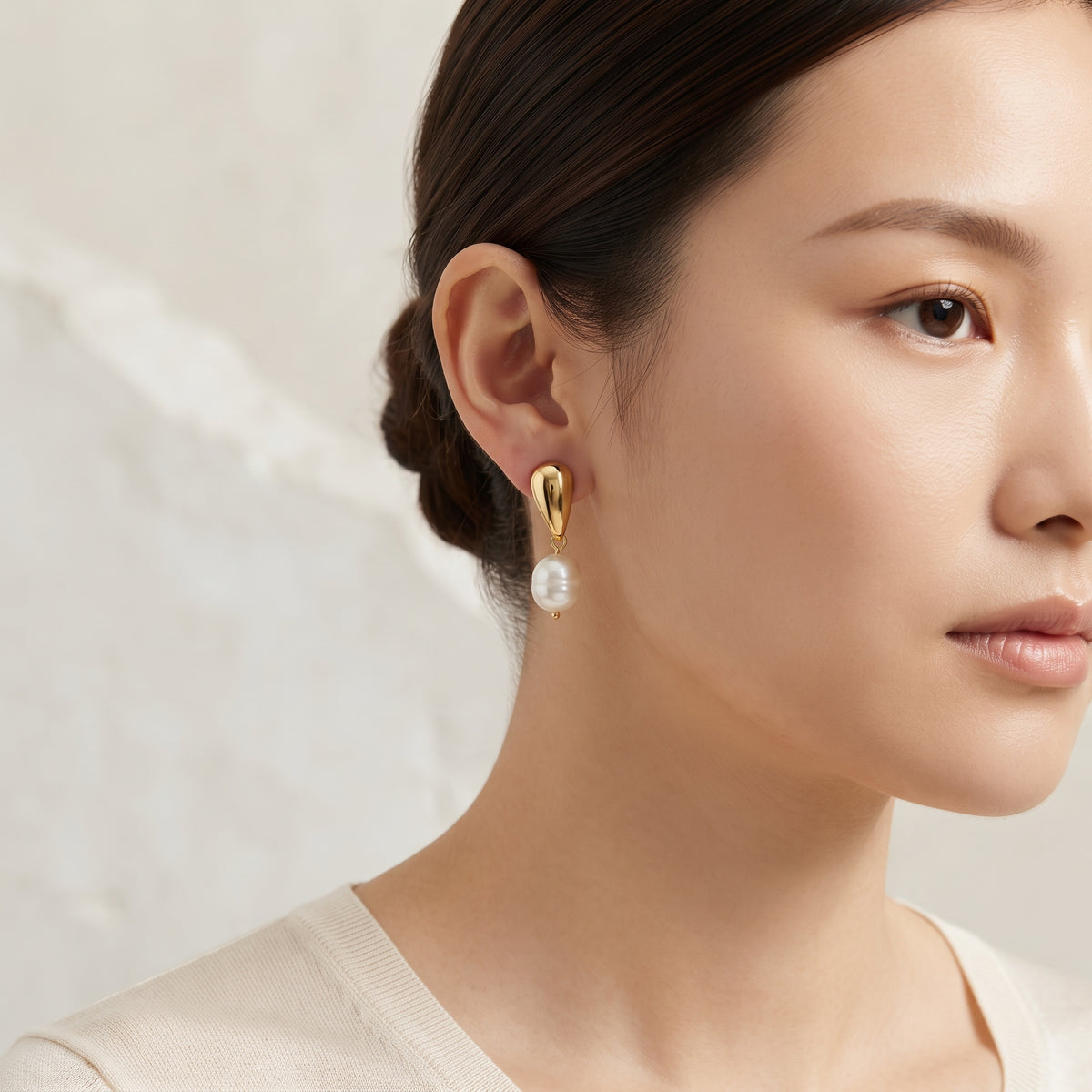 Tapered Drop Earrings with White Accent | BE336 — BE336-M.jpg