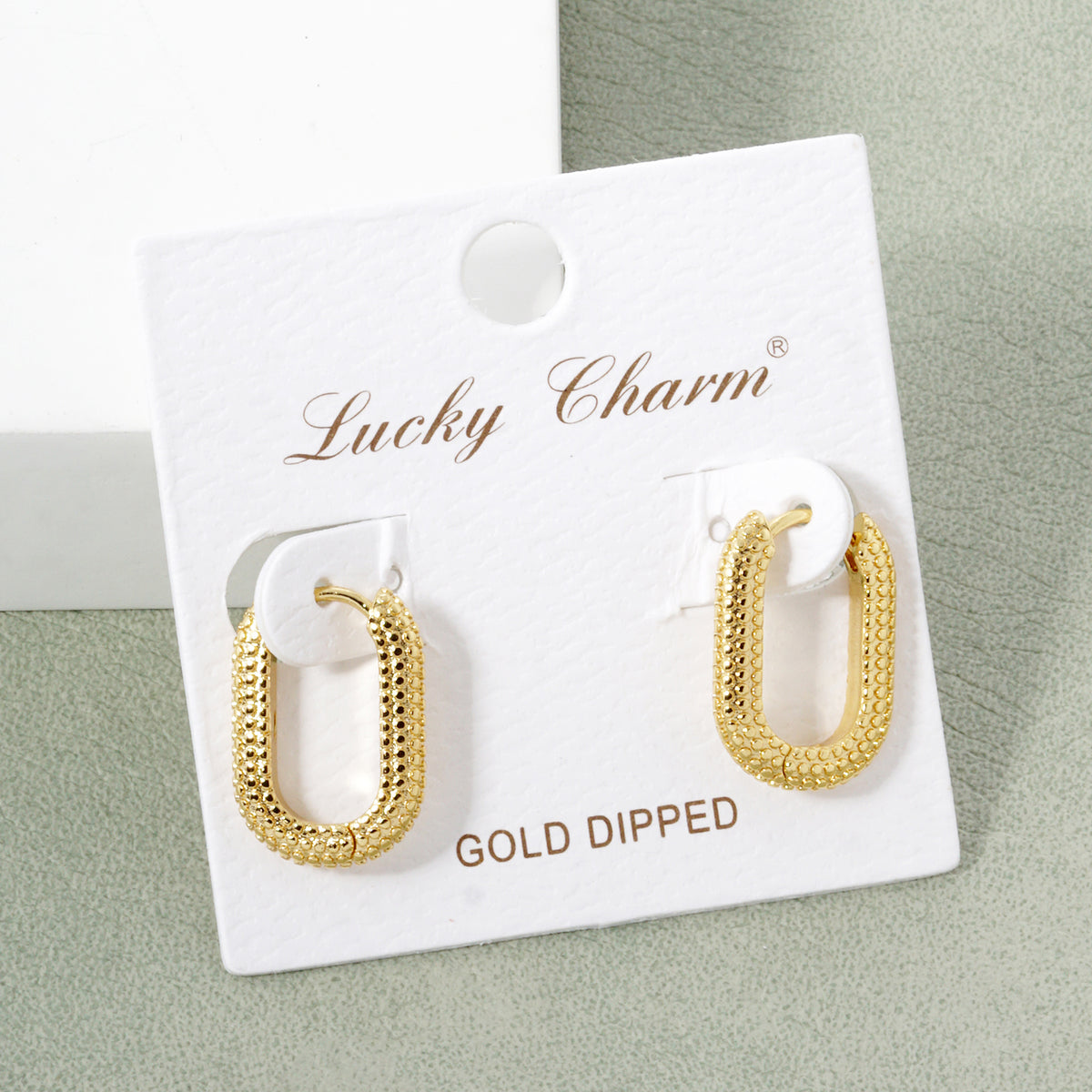 BE340 Textured Rectangular Hoop Earrings - BE340-G.JPG