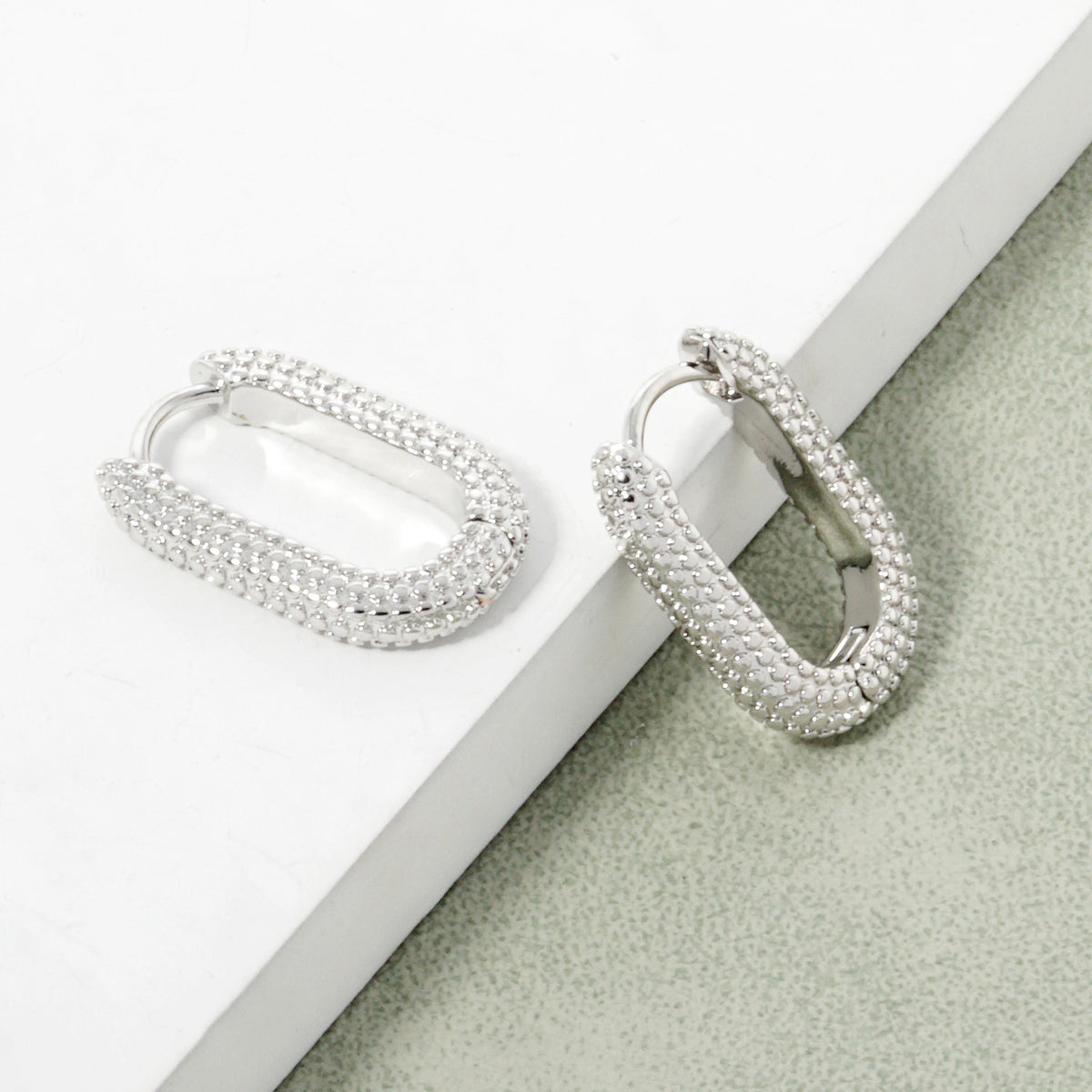 BE340 Textured Rectangular Hoop Earrings - BE340R.JPG