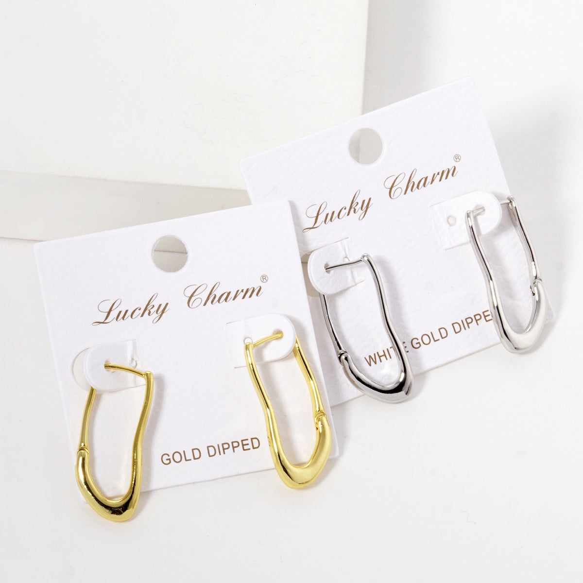 BE341 Elongated U-Shaped Hoop Earrings - BE341-GROUP.JPG
