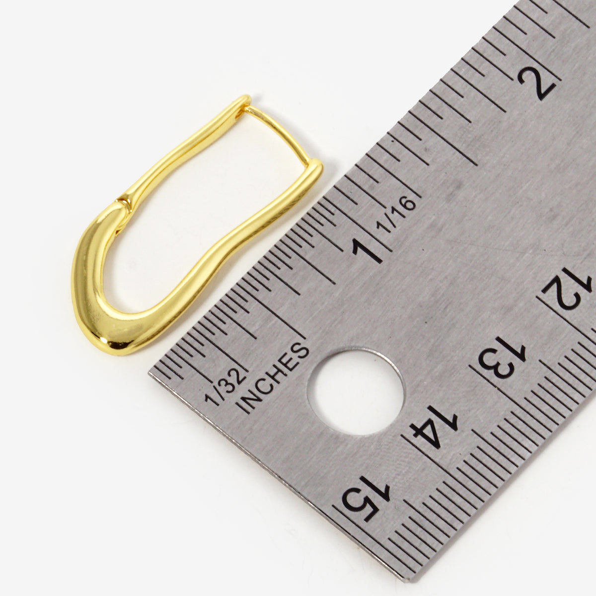 BE341 Elongated U-Shaped Hoop Earrings - BE341-SIZE.JPG