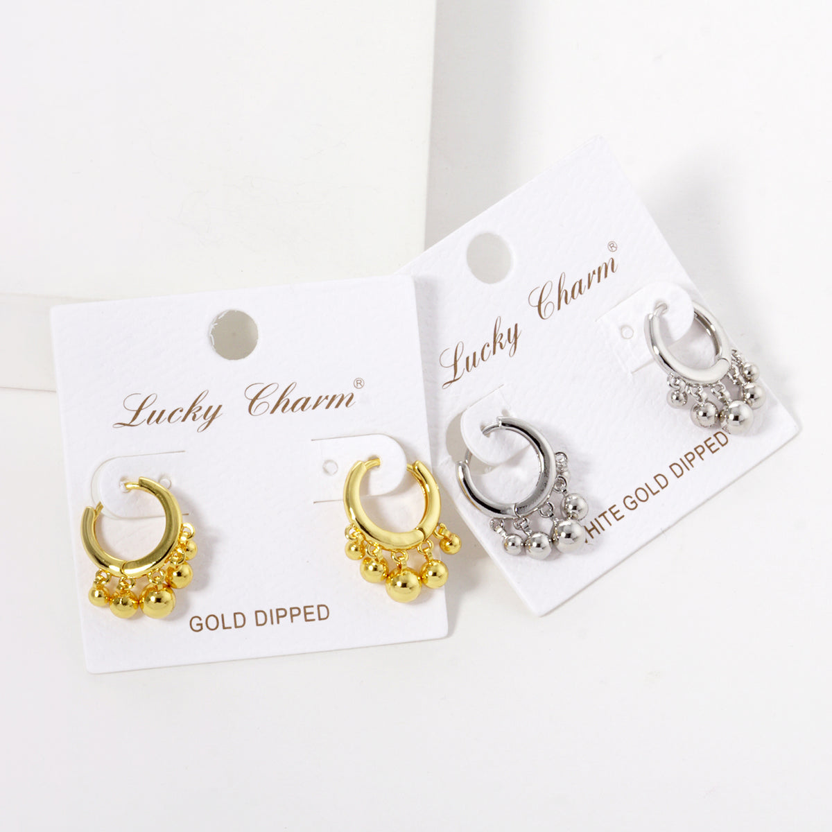 BE342 Ball Charm Huggie Hoop Earrings - BE342-GROUP.JPG