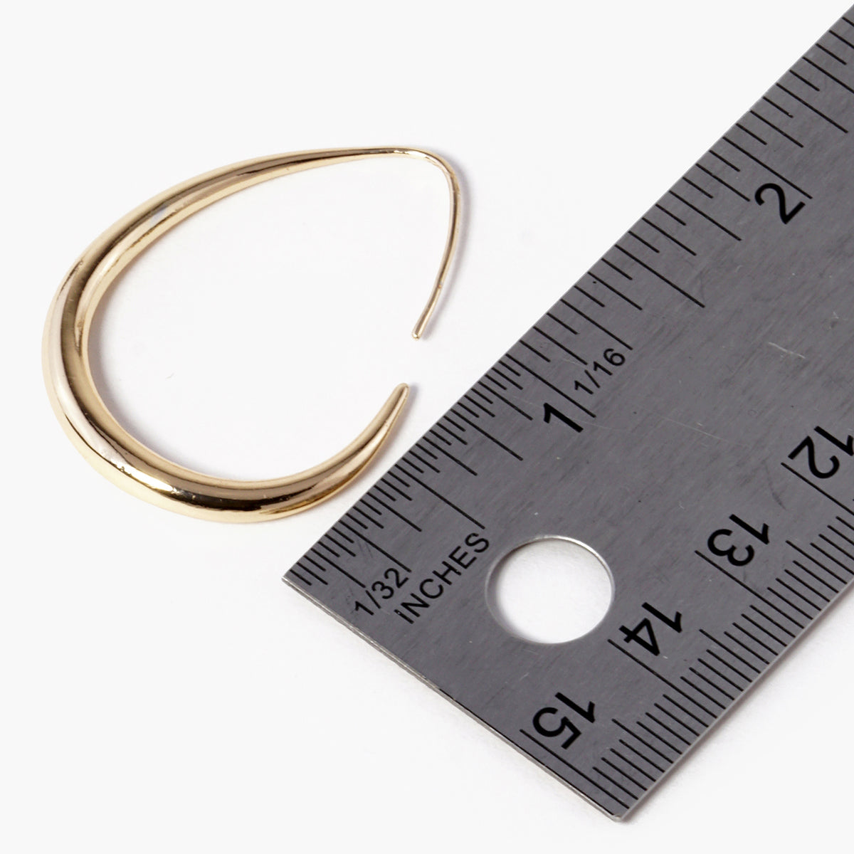 BE343 Open Teardrop Hoop Earrings - BE343-SIZE.JPG
