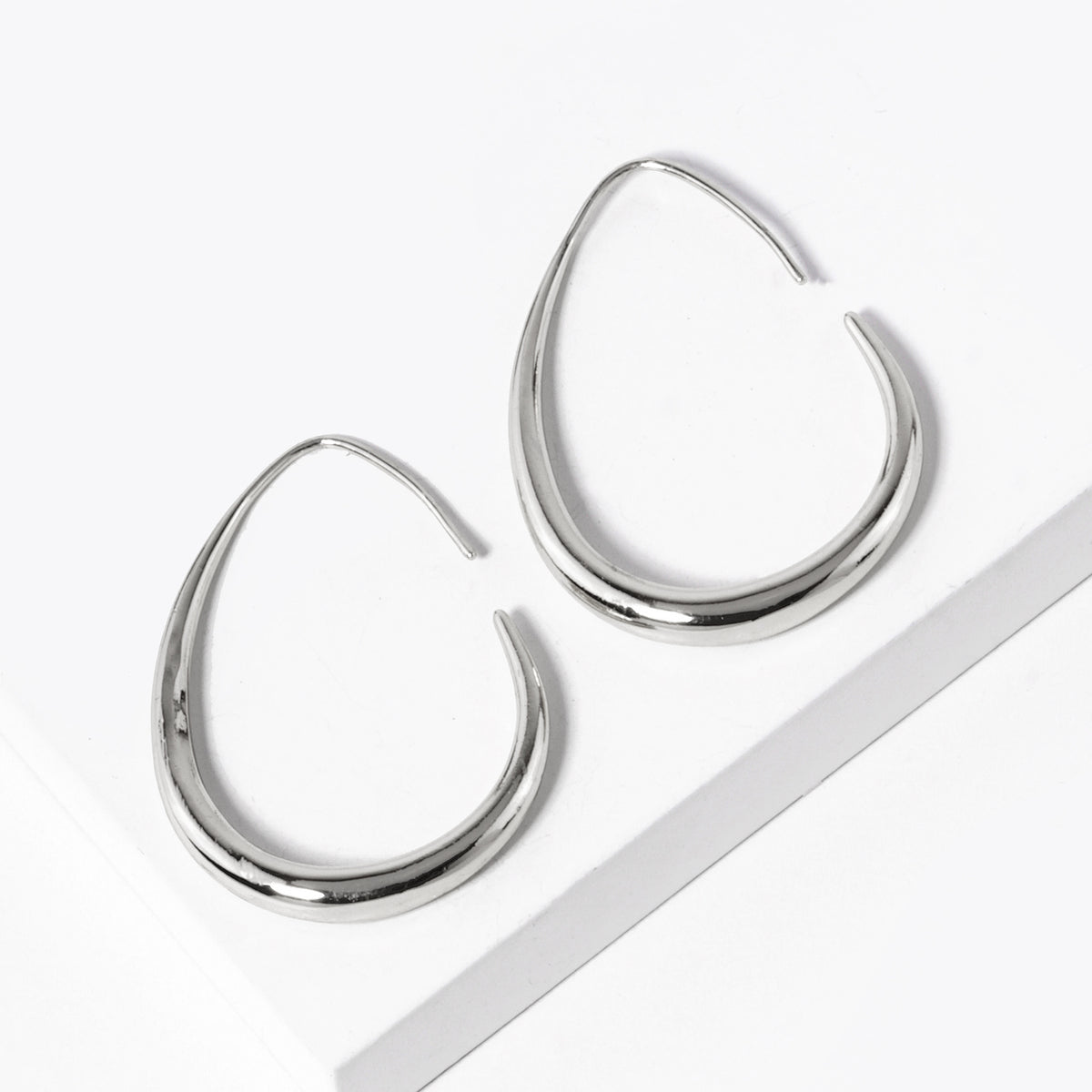 BE343 Open Teardrop Hoop Earrings - BE343R.JPG