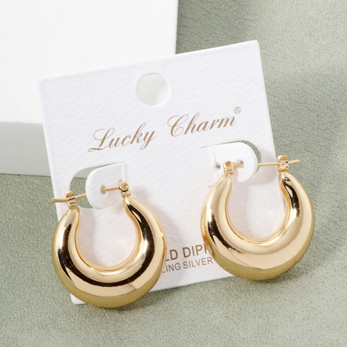BE345 Oval Dome Hoop Earrings - BE345-G.JPG