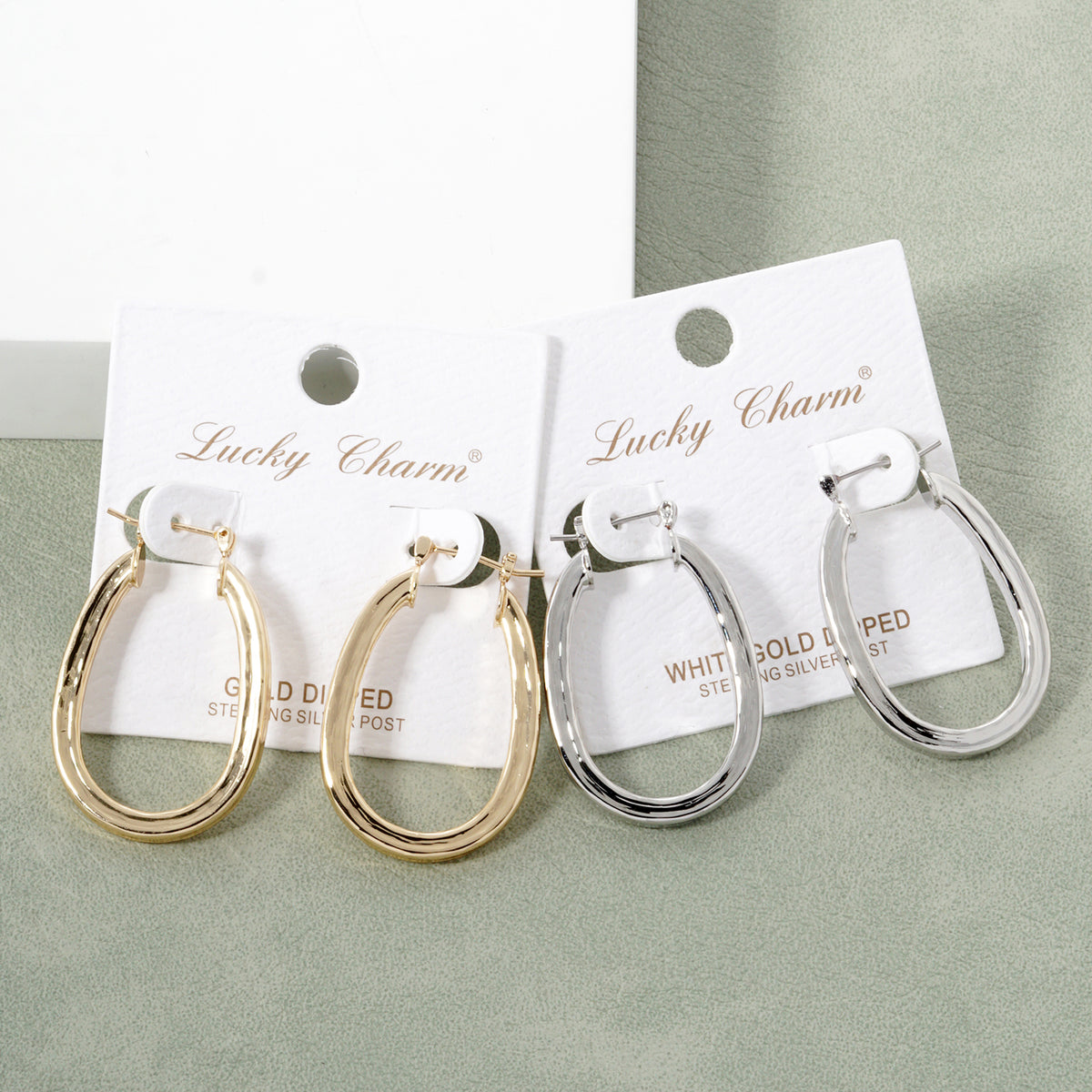 BE346 Elongated Oval Hoop Earrings - BE346-GROUP.JPG