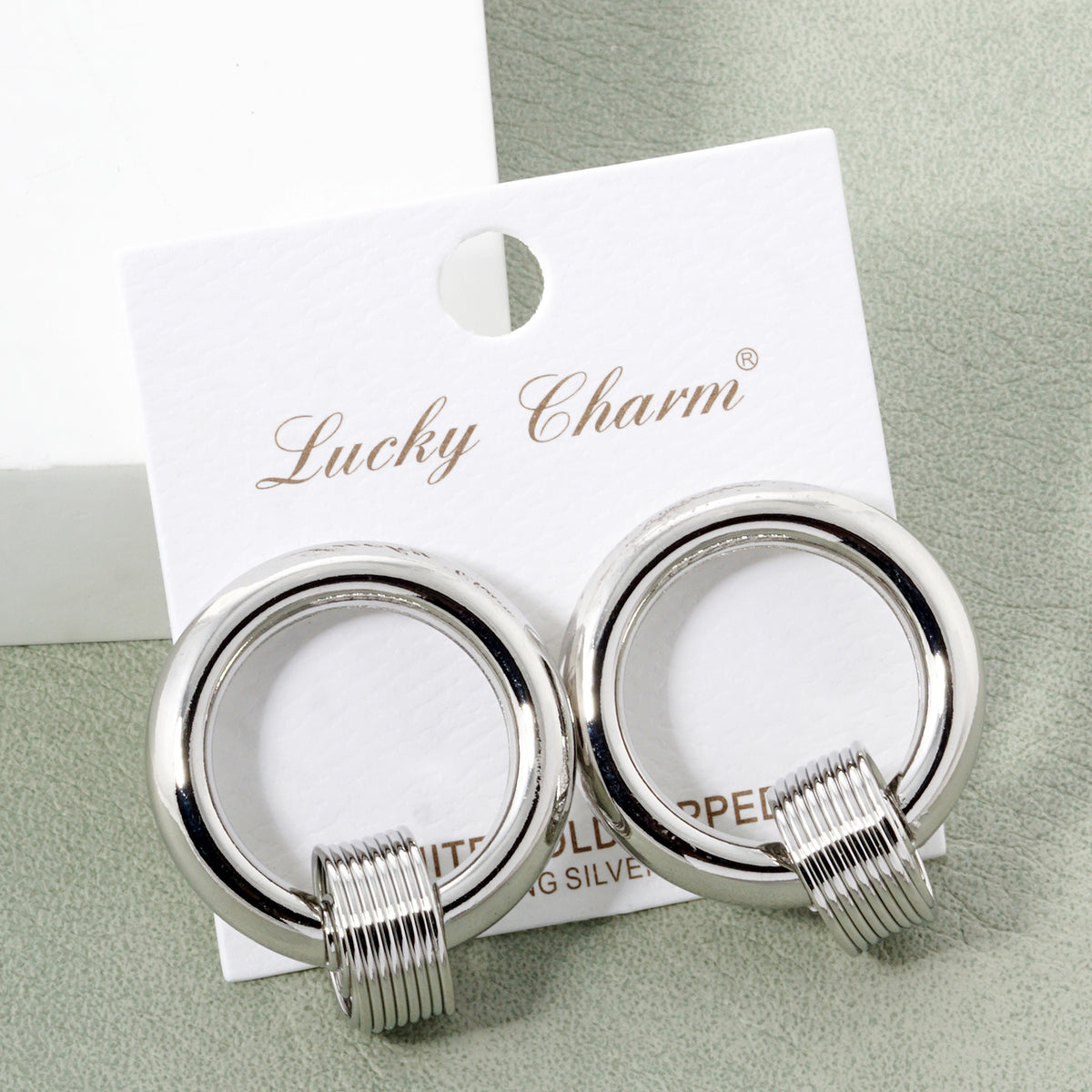 BE347 Coil Accent Circular Stud Earrings - BE347-R.JPG