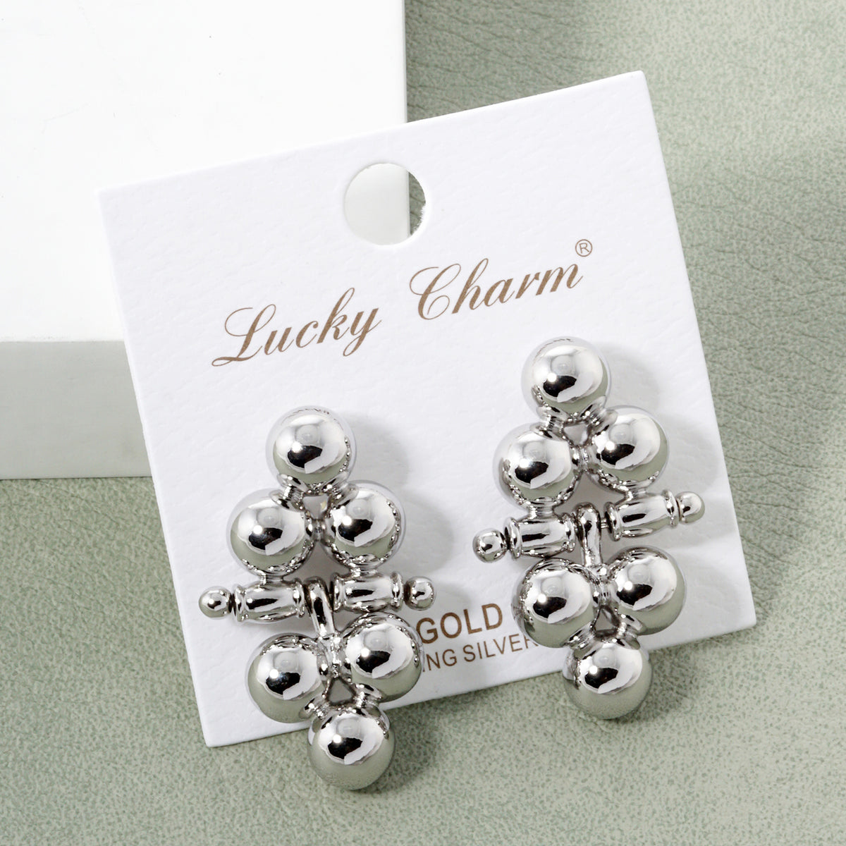 BE350 Ball Cluster Drop Earrings BE350-R.JPG
