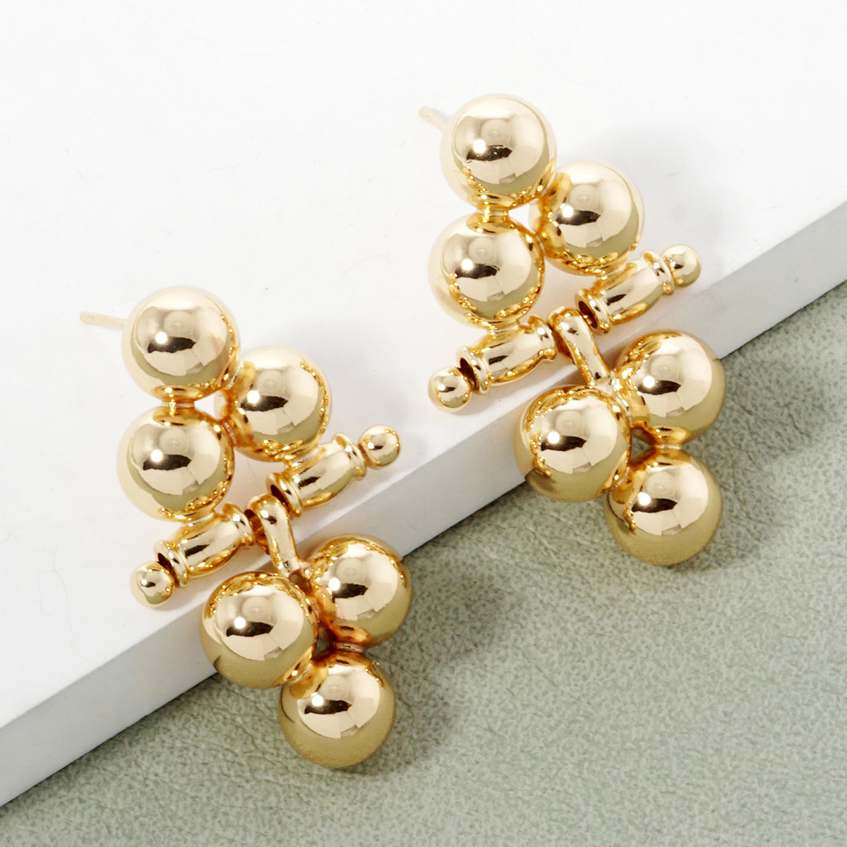 BE350 Ball Cluster Drop Earrings BE350G.jpg