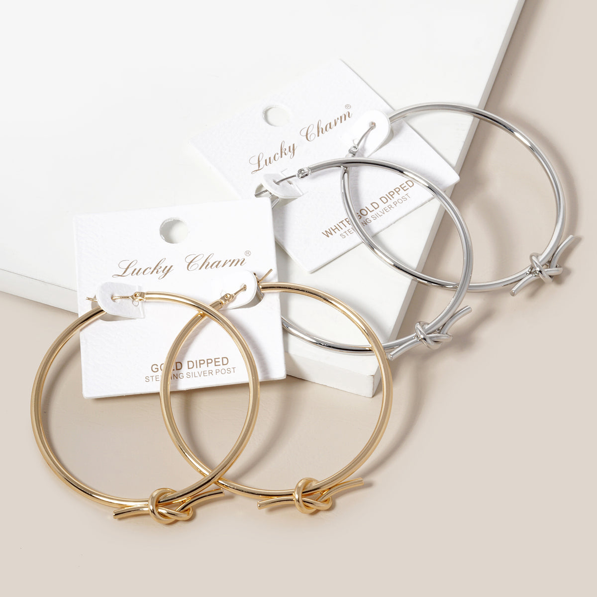 BE357 Knot Detail Round Hoop Earrings BE357-GROUP.JPG