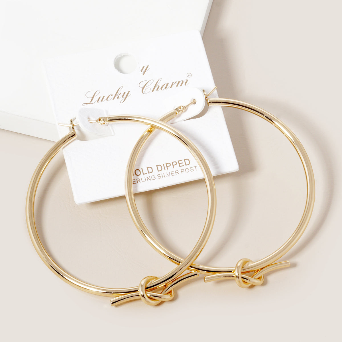 BE357 Knot Detail Round Hoop Earrings BE357G.jpg