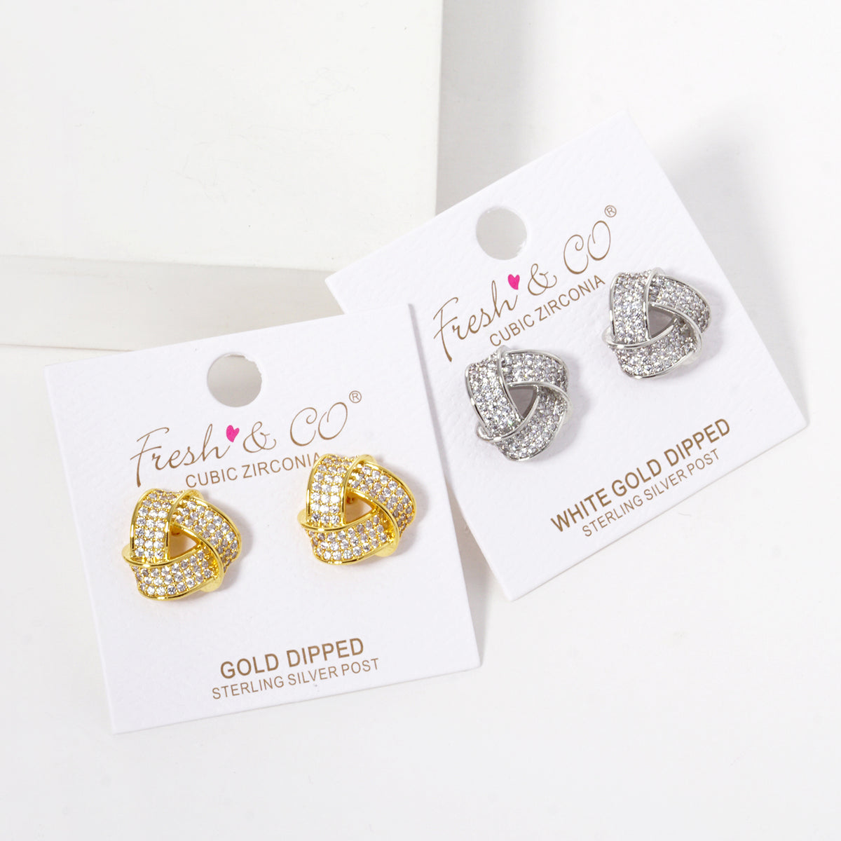 BE359 Sparkling Knot Stud Earrings BE359-GROUP.JPG