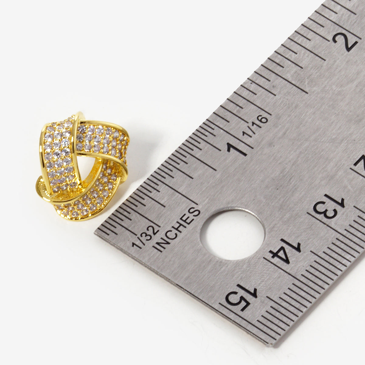 BE359 Sparkling Knot Stud Earrings BE359-SIZE.JPG