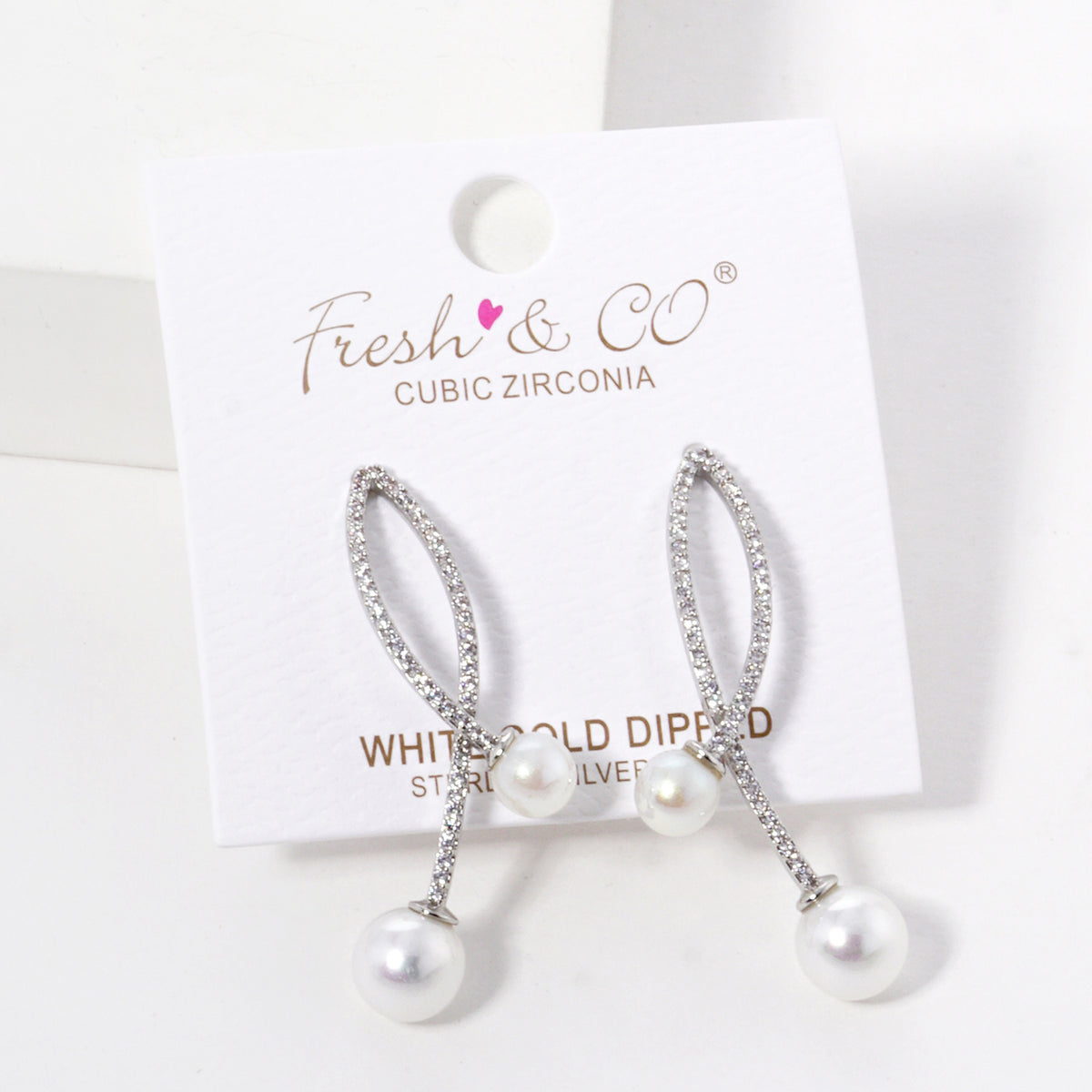 BE360 Twisted White-Accent Drop Earrings BE360-RWH.JPG