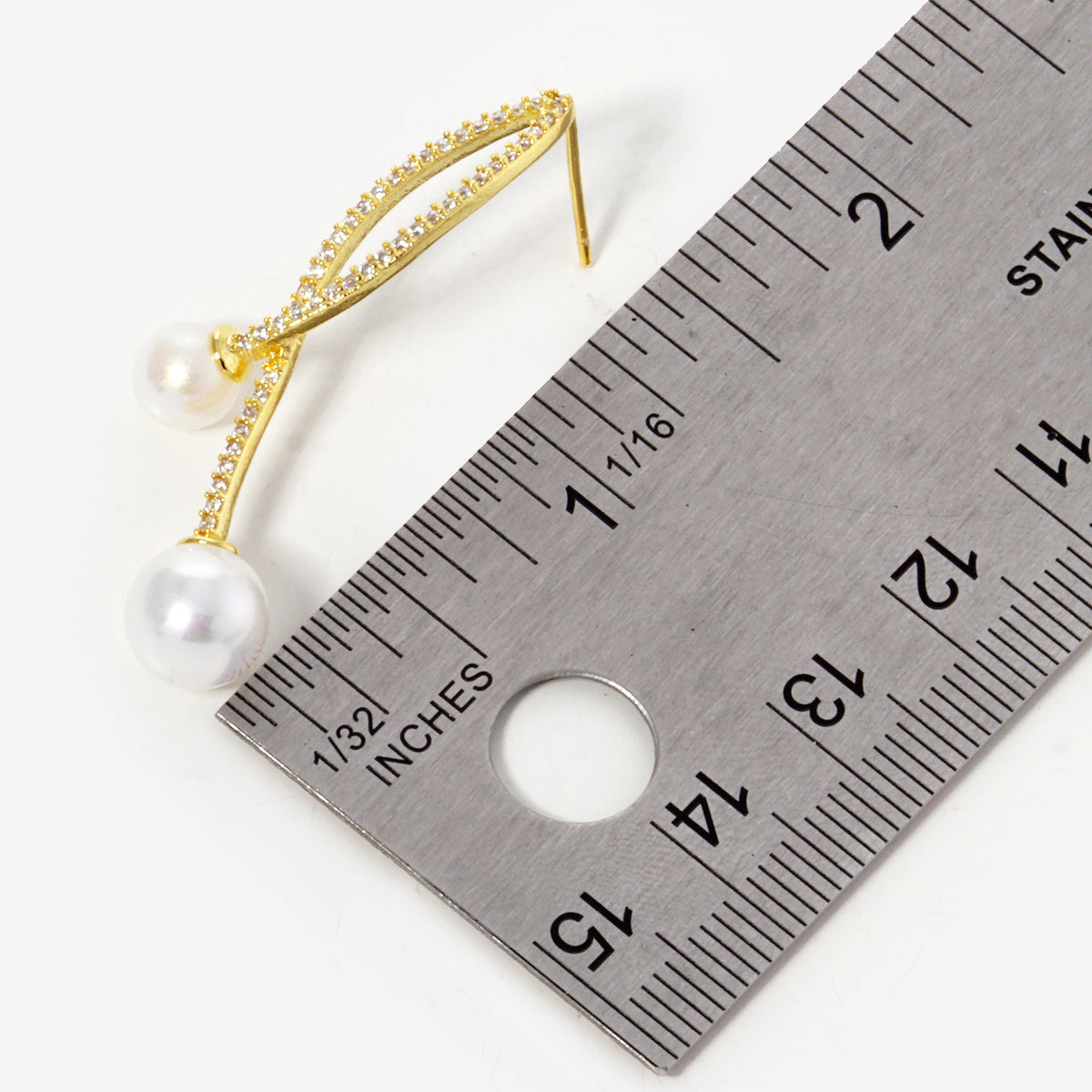 BE360 Twisted White-Accent Drop Earrings BE360-SIZE.JPG