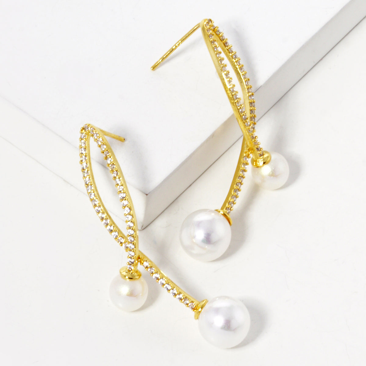 BE360 Twisted White-Accent Drop Earrings BE360GCM.jpg