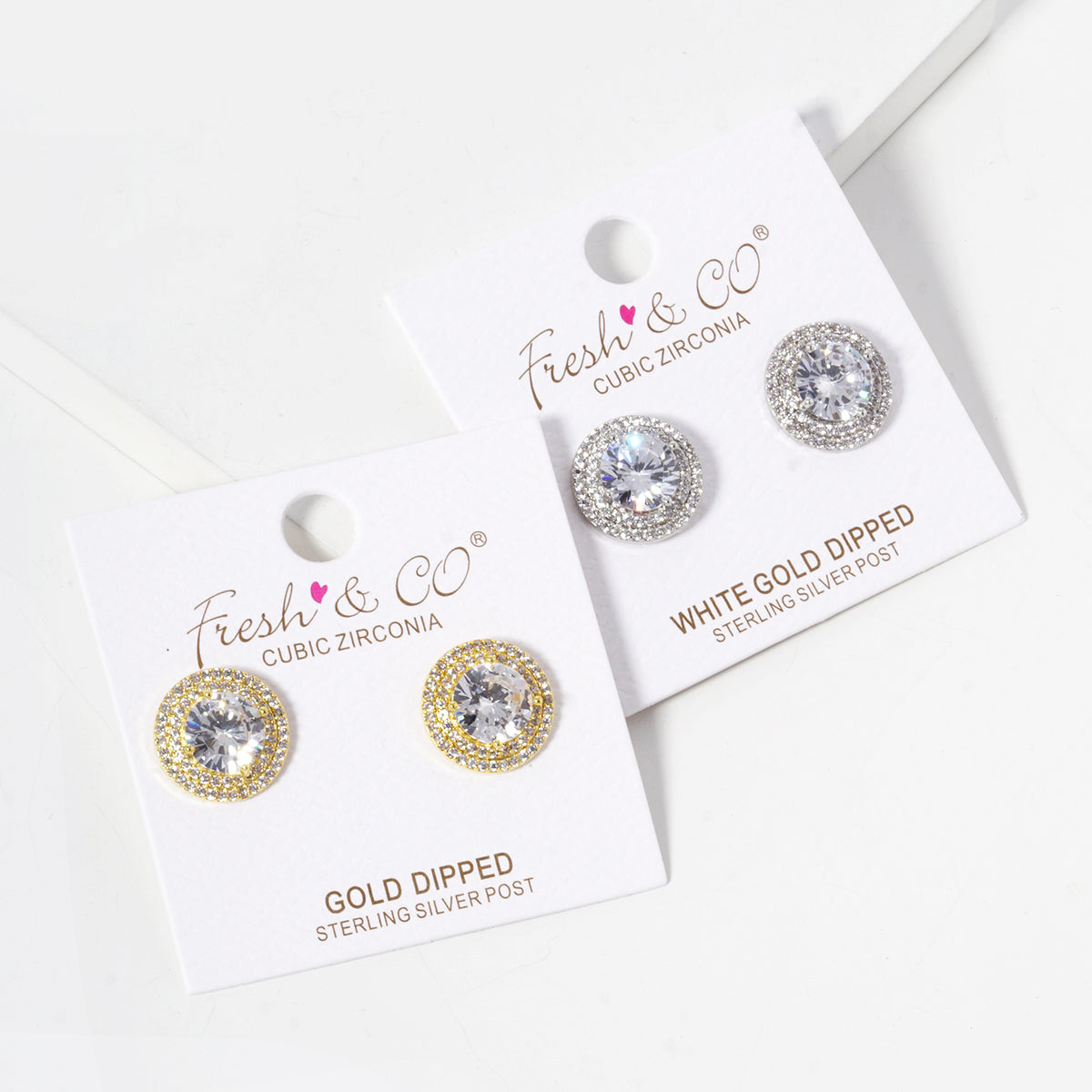 BE361 Double Halo Round Stud Earrings BE361-GROUP.JPG