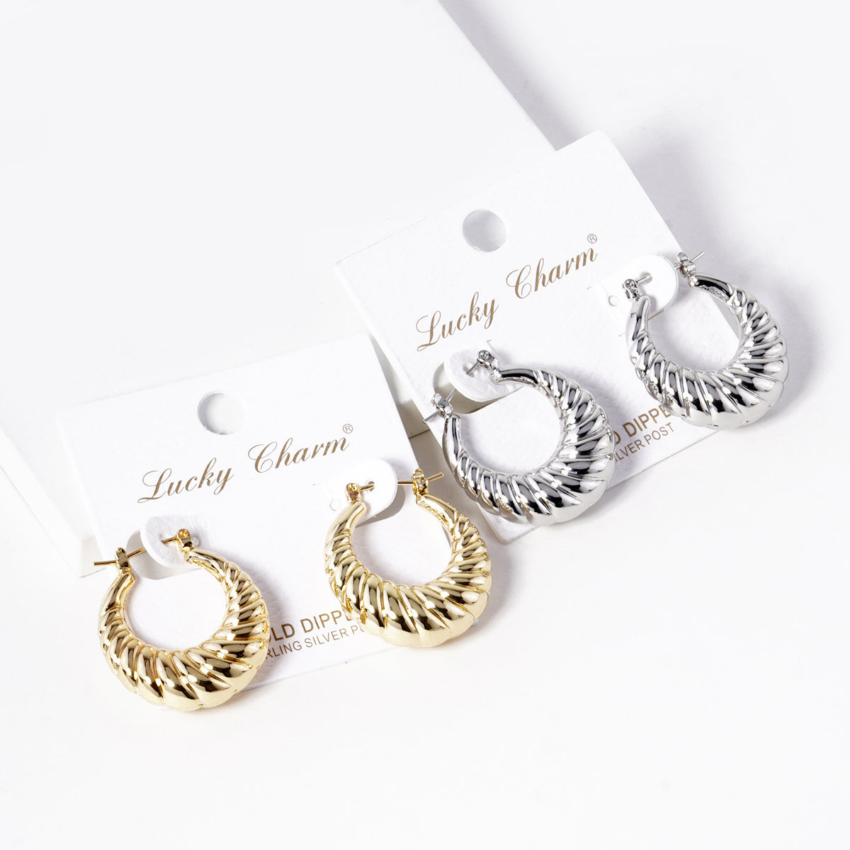 BE364 Twisted Dome Hoop Earrings BE364-GROUP.JPG