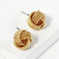 Ball Textured Metal 12mm Love Knot Stud Earrings