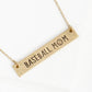 Baseball Mom Engraved Horizontal Bar Pendant Necklace